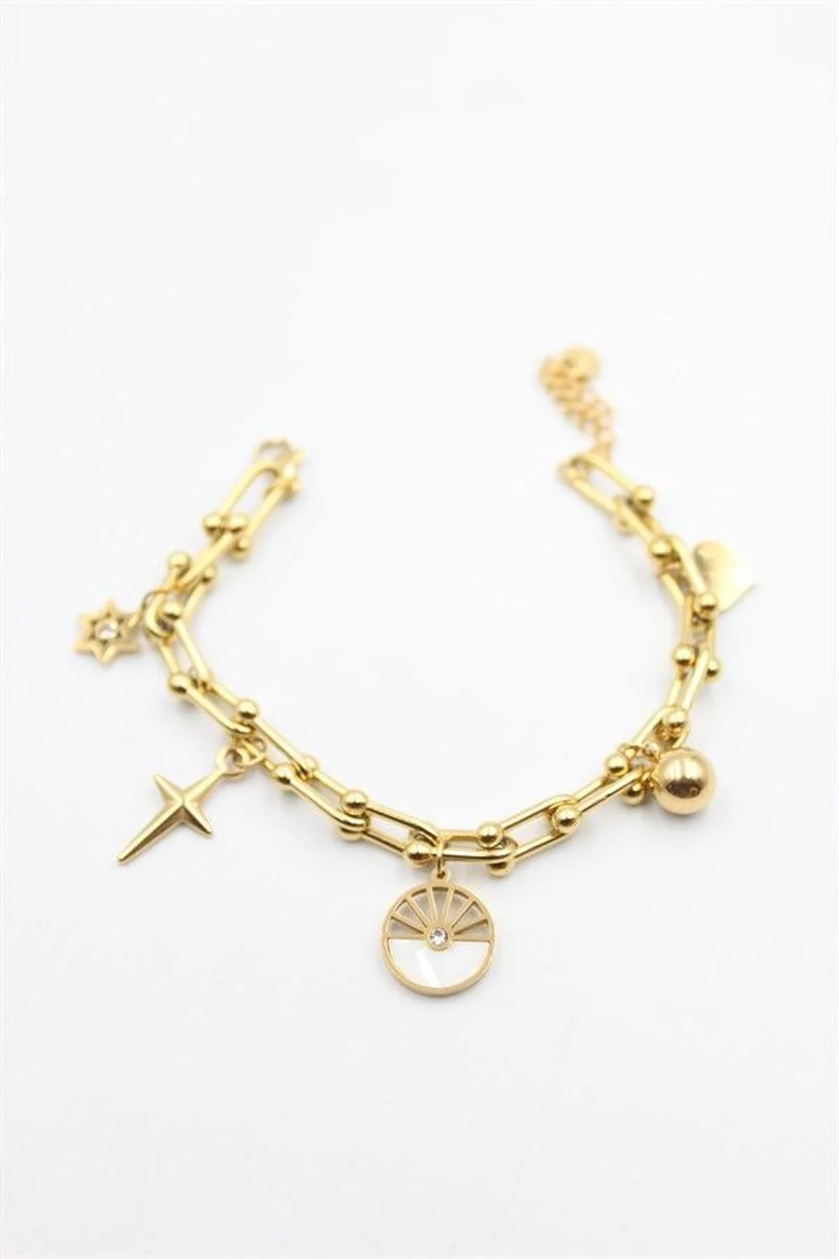Charm Tfn Zincir Bileklik - Altın - Just Cheap Store Görsel 5