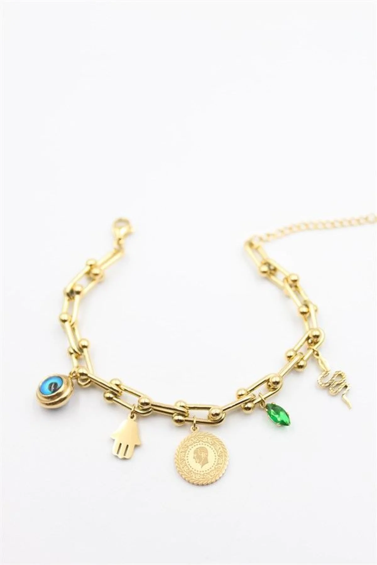 Charm Tfn Zincir Bileklik - Altın - Just Cheap Store Görsel 5