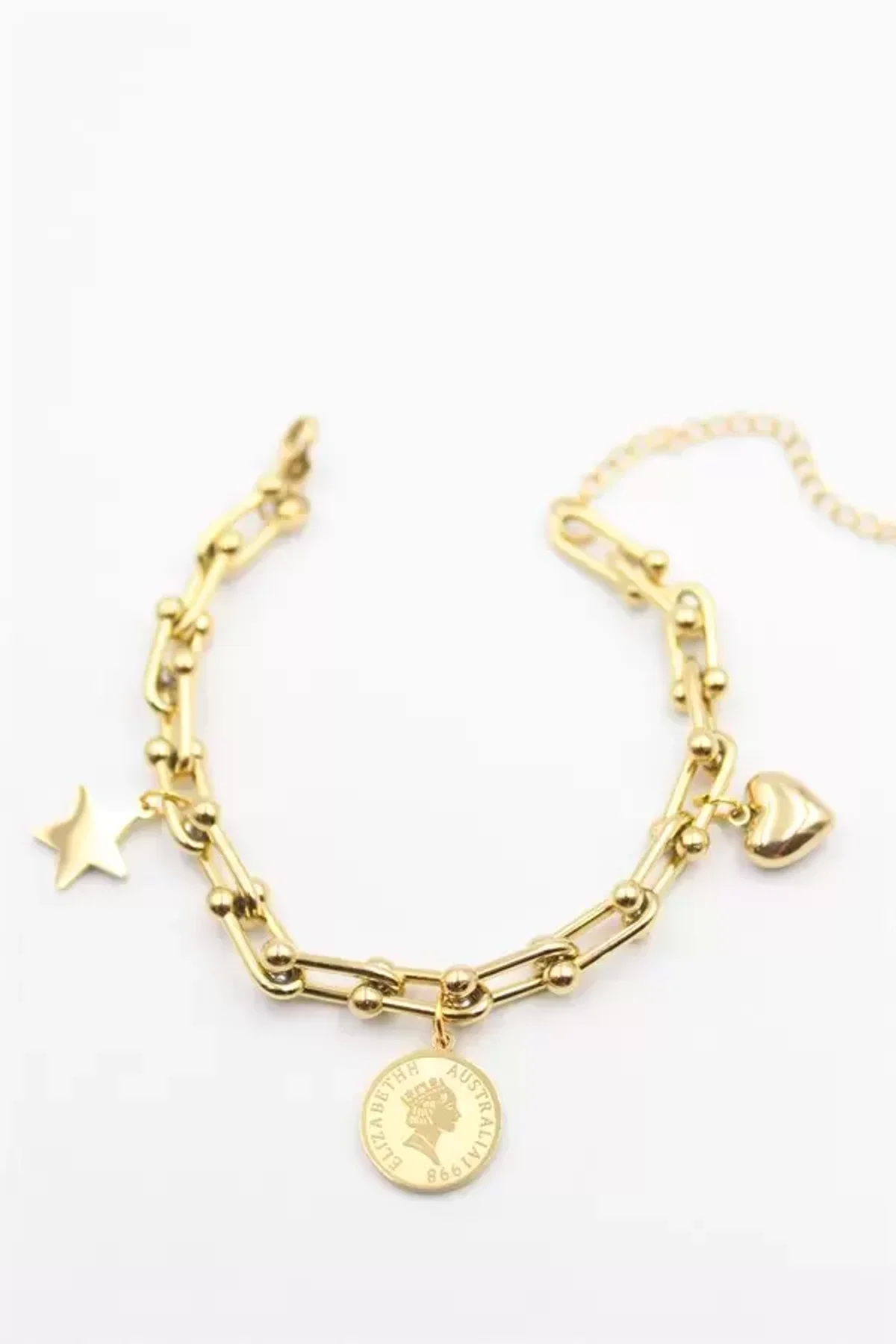 Charm Tfn Zincir Bileklik - Altın - Just Cheap Store Görsel 2
