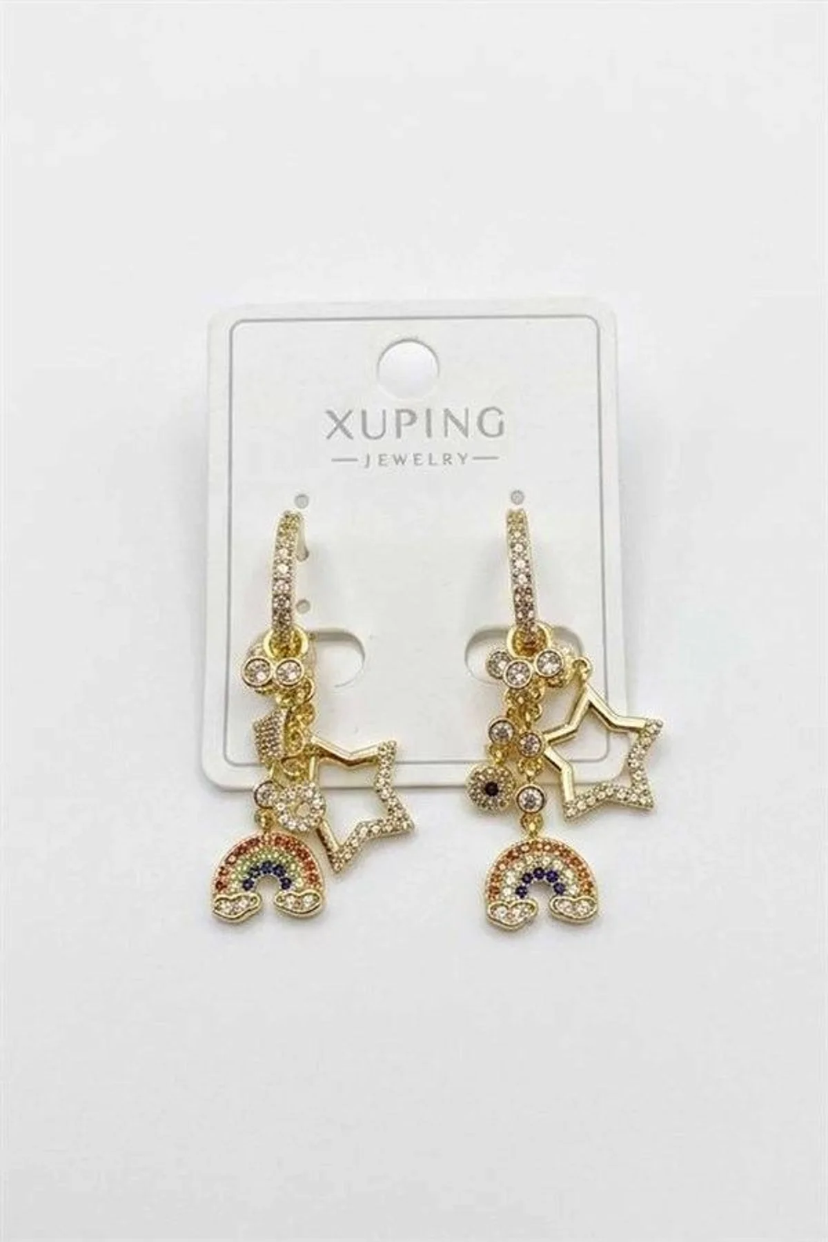 Gökkuşağı Charm Küpe - Altın - Just Cheap Store Görsel 2