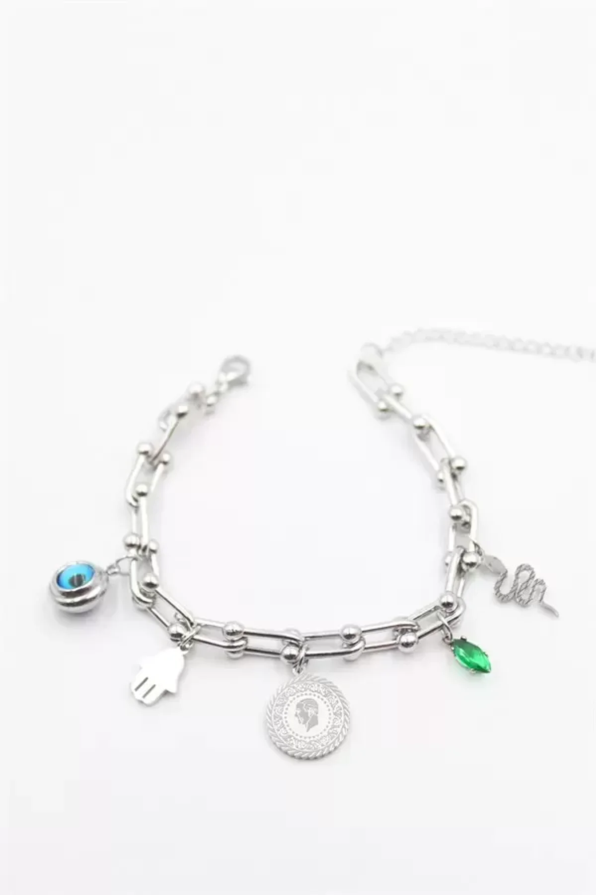 Charm Tfn Zincir Bileklik - Gümüş - Just Cheap Store Görsel 2