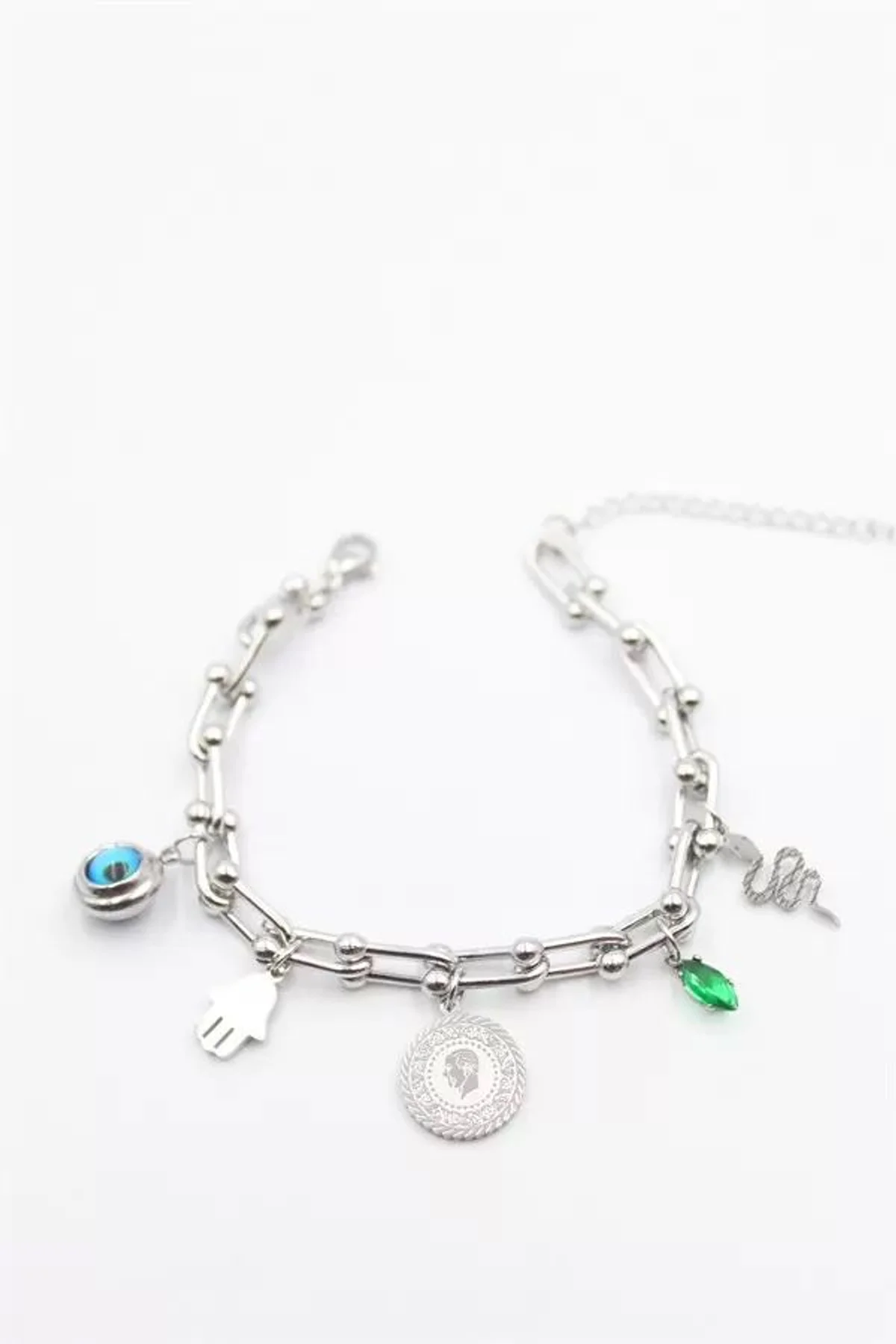 Charm Tfn Zincir Bileklik - Gümüş - Just Cheap Store Görsel 4