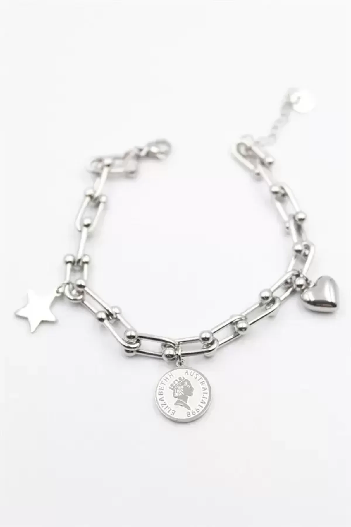 Charm Tfn Zincir Bileklik - Gümüş - Just Cheap Store Görsel 2