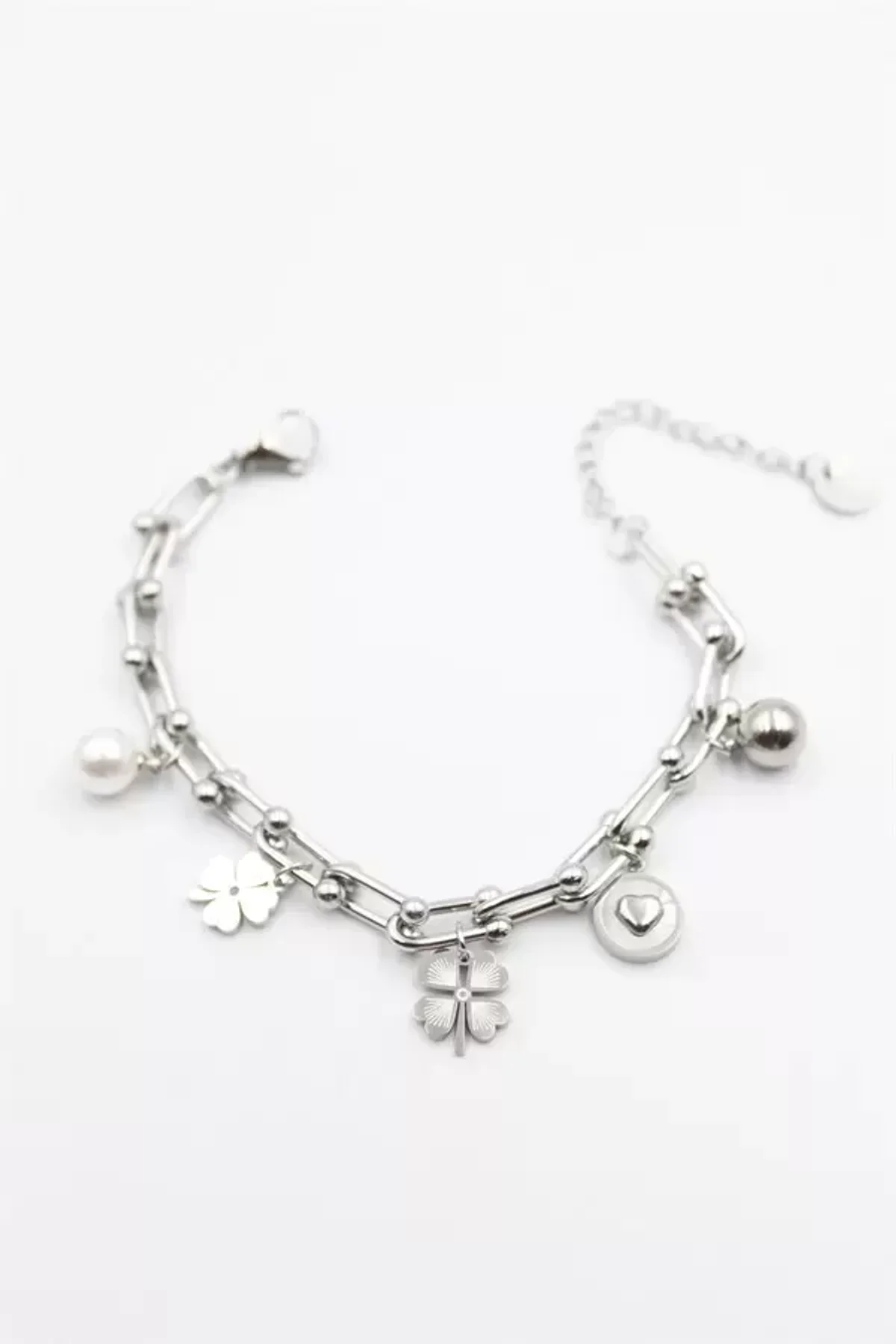 Charm Tfn Zincir Bileklik - Gümüş - Just Cheap Store Görsel 2