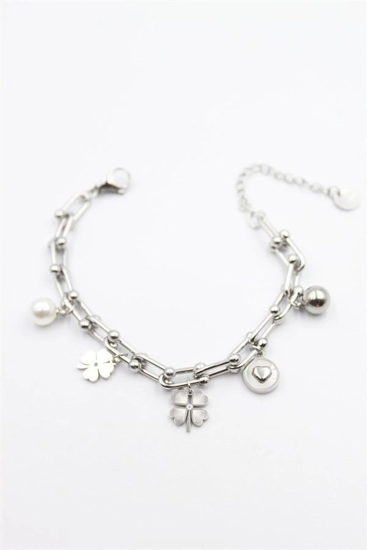 Charm Tfn Zincir Bileklik - Gümüş - Just Cheap Store Görsel 5