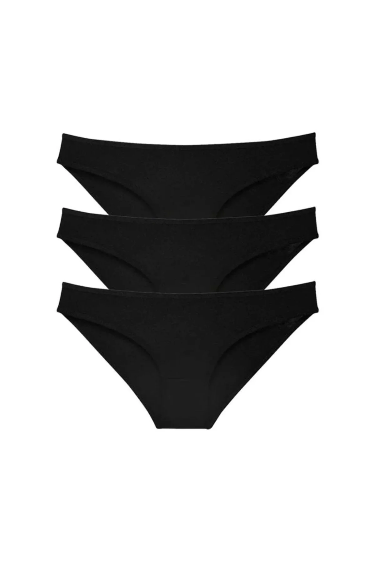 3 adet Süper Eko Set Likralı Kadın Slip Külot Siyah - Just Cheap Store Görsel 3