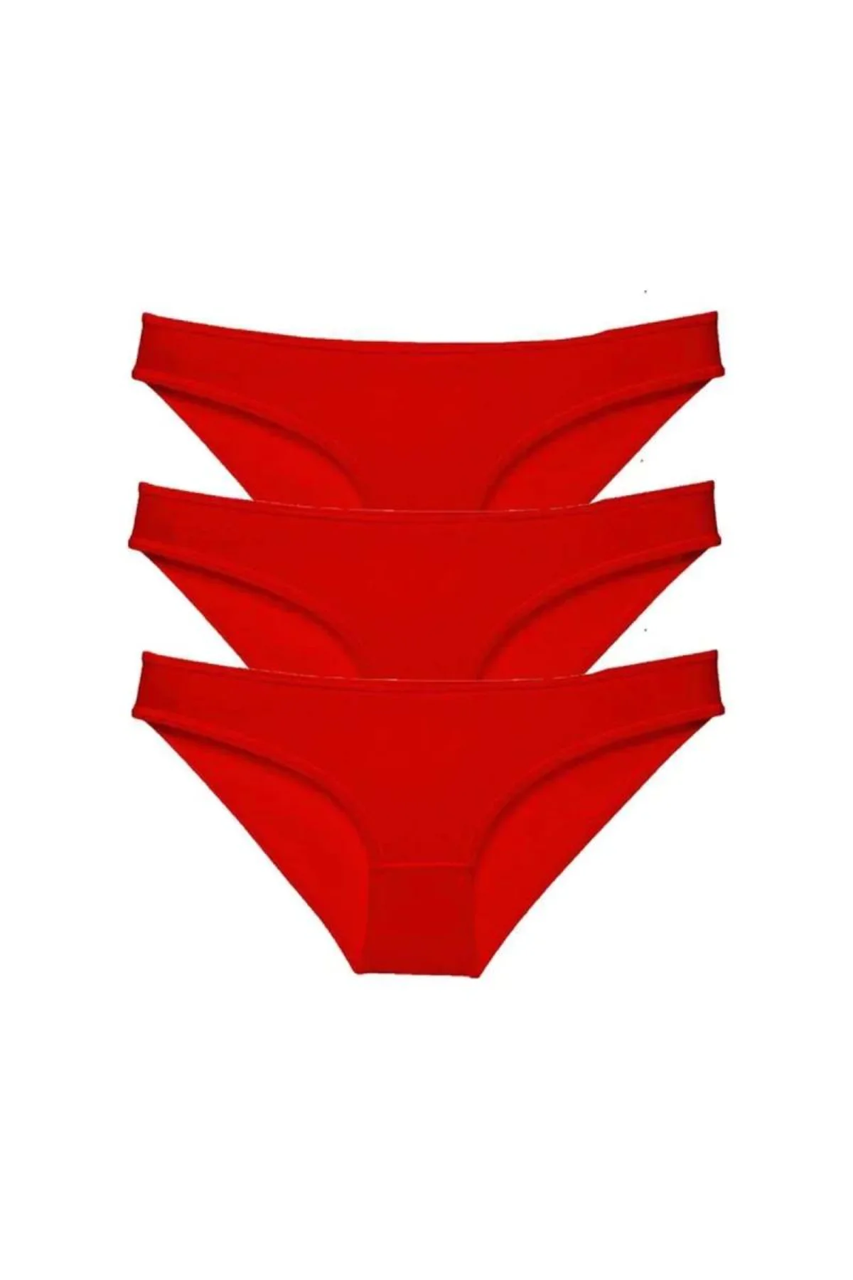 3 adet Süper Eko Set Likralı Kadın Slip Külot Kırmızı mudanis - Just Cheap Store Görsel 3