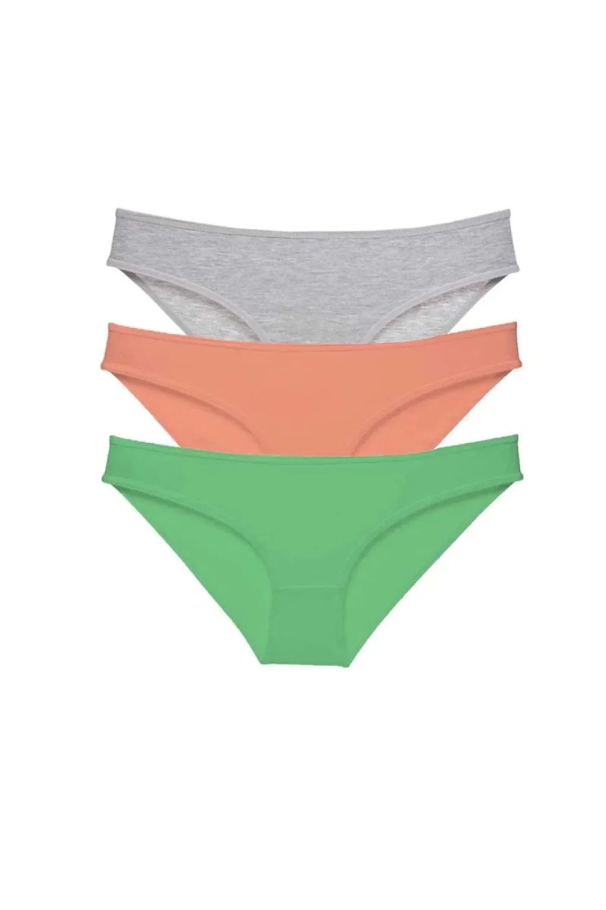 3 adet Süper Eko Set Likralı Kadın Slip Külot Gri Pudra Yeşil mudanis - Just Cheap Store Görsel 5