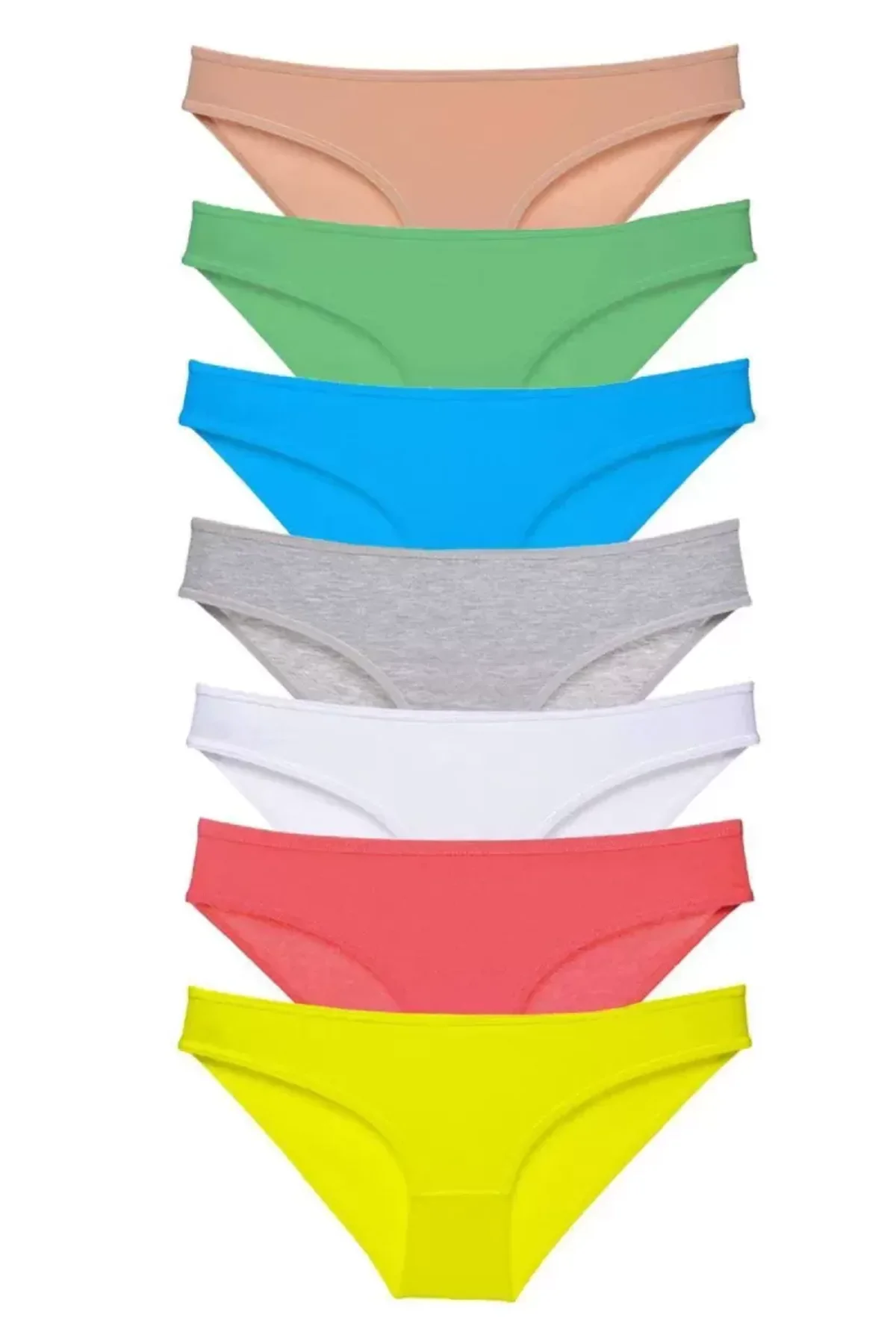 7 adet Süper Eko Set Likralı Kadın Slip Külot Çok Renkli mudanis