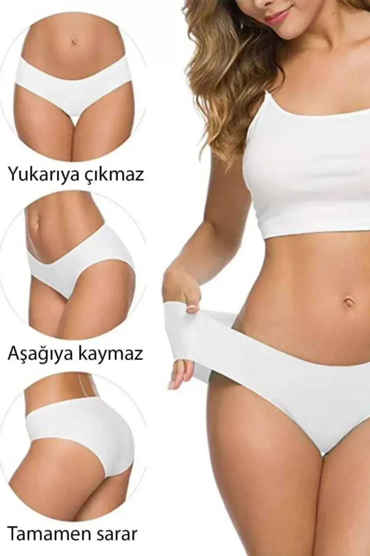 3 Adet Kadın Dikişsiz Lazer Kesim Esnek İz yapmayan Külot S3 mudanis - Just Cheap Store Görsel 5