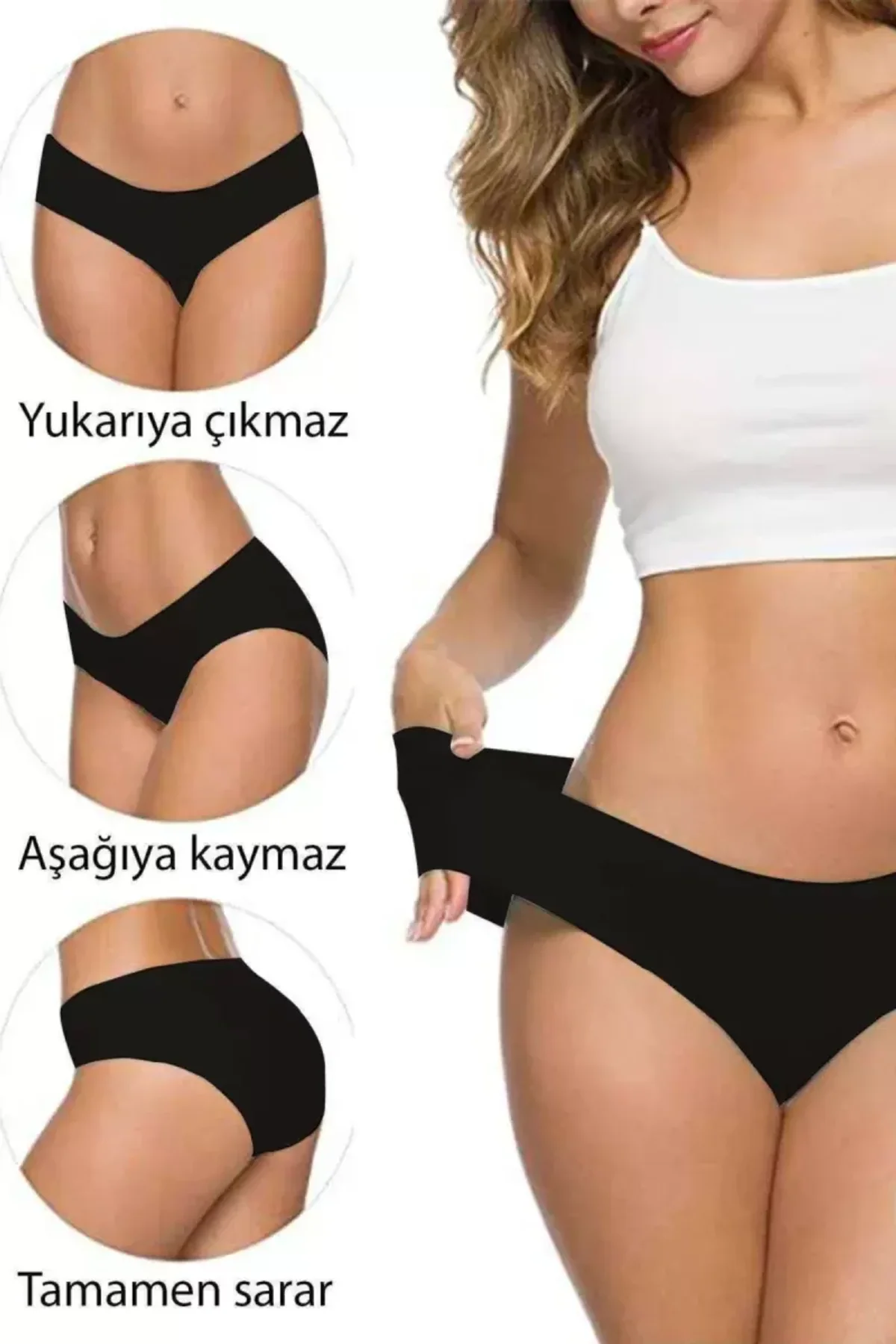 4 Adet Kadın Dikişsiz Lazer Kesim Esnek İz yapmayan Külot S4 mudanis - Just Cheap Store Görsel 4