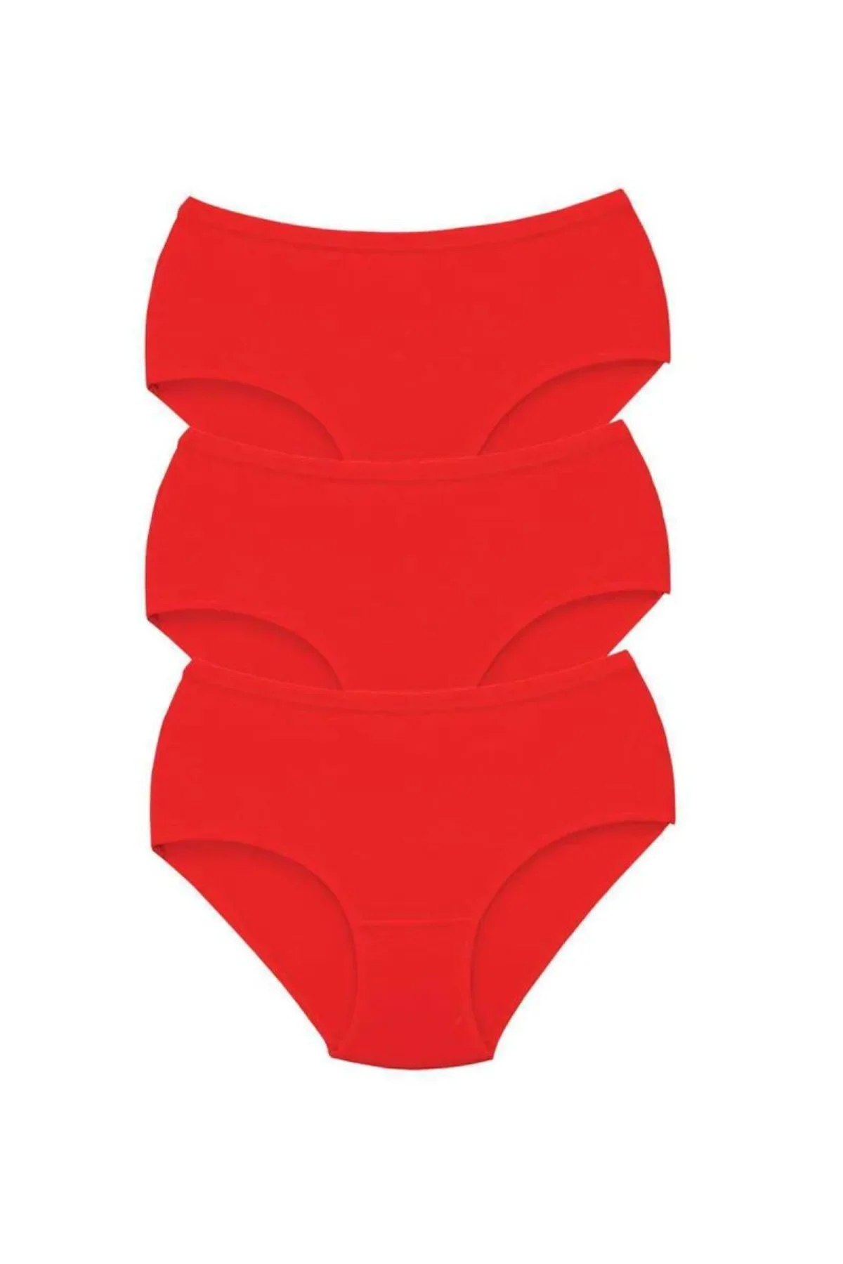 3 Adet Tutku Kadın Yüksek Bel Bato Kalın Lastik Külot Kırmızı mudanis - Just Cheap Store Görsel 5
