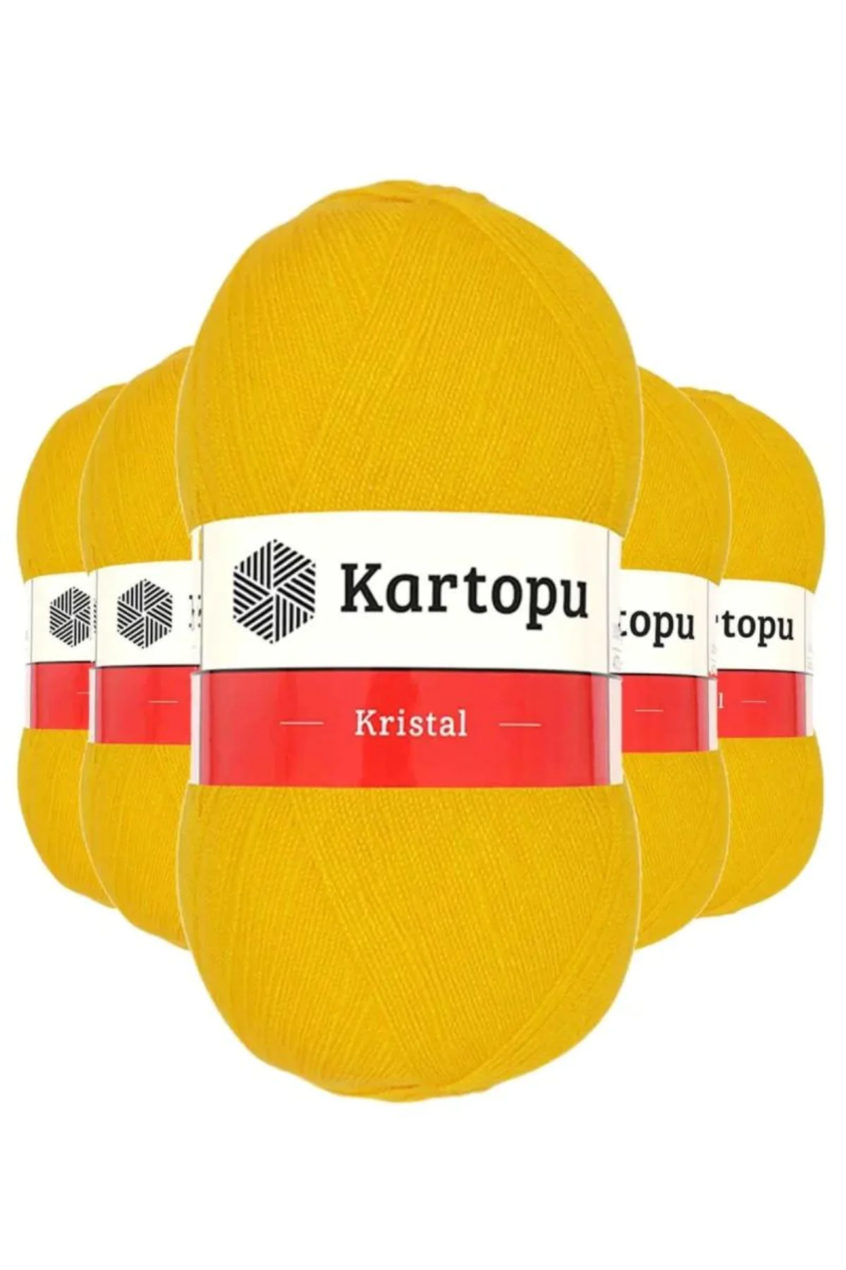 5 Adet Kristal Çift Katlı El Örgü Lif İpi Koyu Sarı K320 mudanis - Just Cheap Store Görsel 2