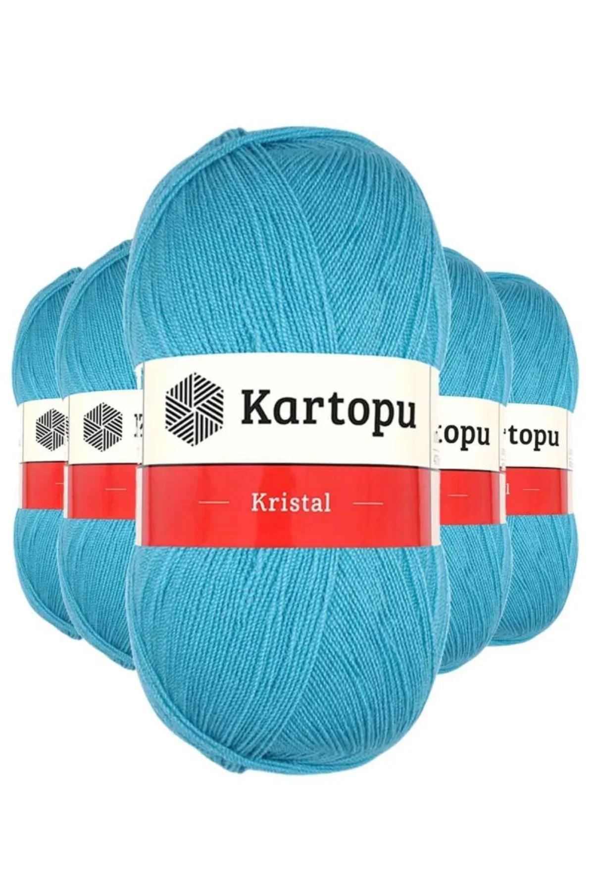 5 Adet Kristal Çift Katlı El Örgü Lif İpi Turkuaz K515 - kartopu mudanis - Just Cheap Store Görsel 3