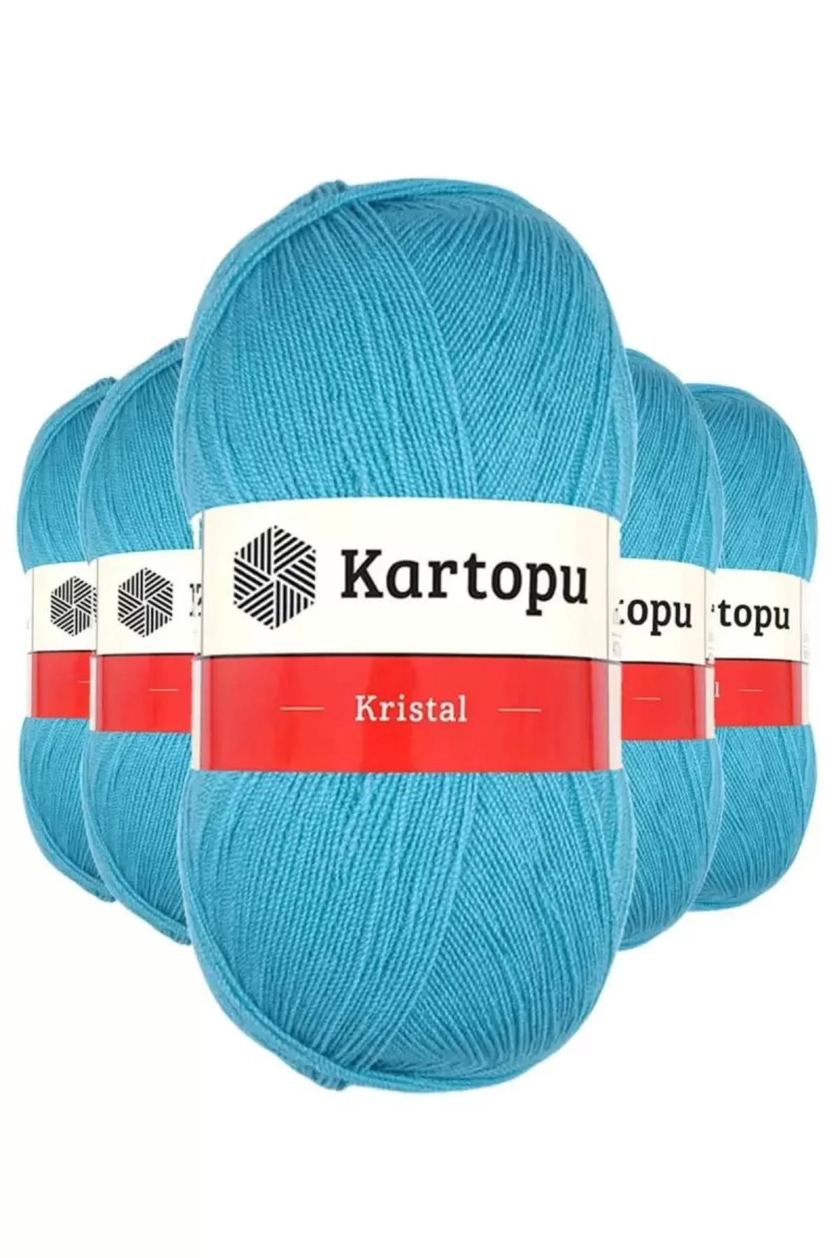 5 Adet Kristal Çift Katlı El Örgü Lif İpi Turkuaz K515 - kartopu mudanis - Just Cheap Store Görsel 2