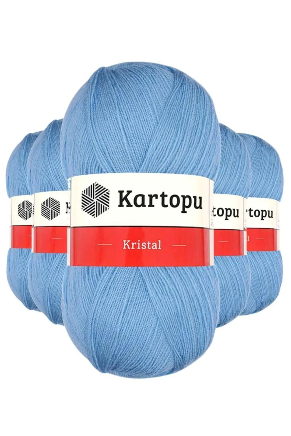 5 Adet Kristal Çift Katlı El Örgü Lif İpi Bebe Mavi K540 - kartopu mudanis - Just Cheap Store Görsel 3