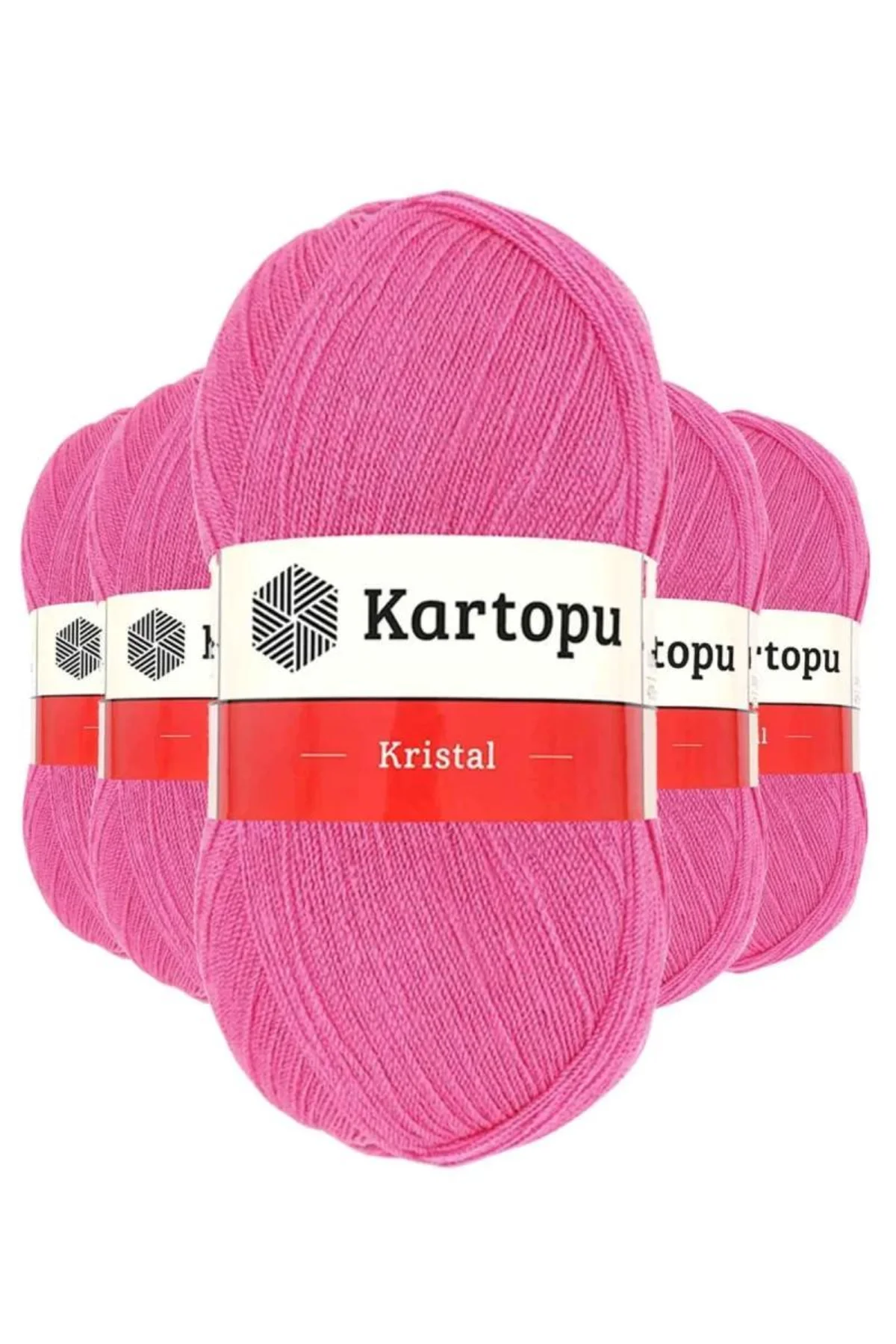 5 Adet Kristal Çift Katlı El Örgü Lif İpi Şeker Pembe K772 - kartopu mudanis - Just Cheap Store Görsel 3