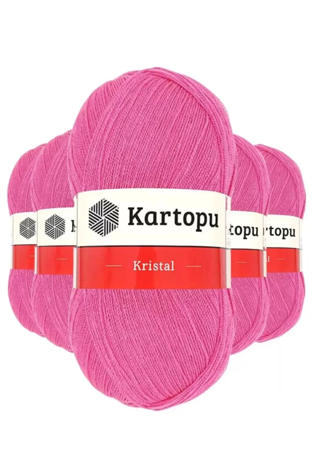 5 Adet Kristal Çift Katlı El Örgü Lif İpi Şeker Pembe K772 - kartopu mudanis - Just Cheap Store Görsel 2
