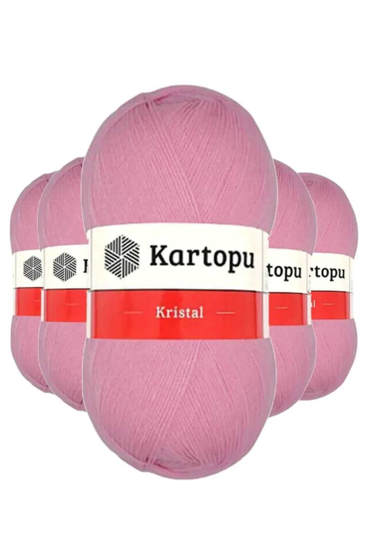 5 Adet Kristal Çift Katlı El Örgü Lif İpi Pembe K774 - kartopu mudanis - Just Cheap Store Görsel 3