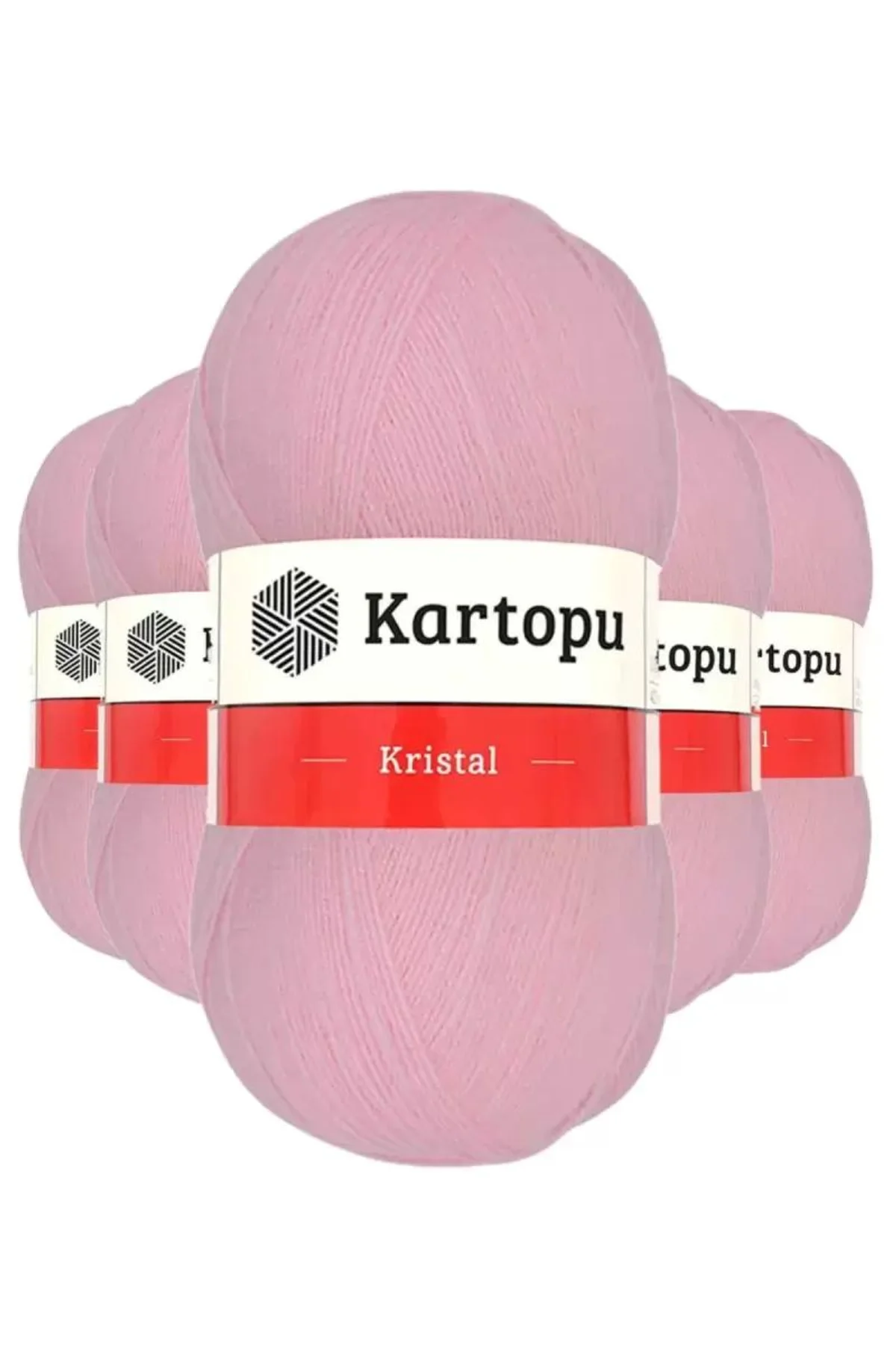 5 Adet Kristal Çift Katlı El Örgü Lif İpi Bebe Pembe K788 - kartopu mudanis - Just Cheap Store Görsel 2