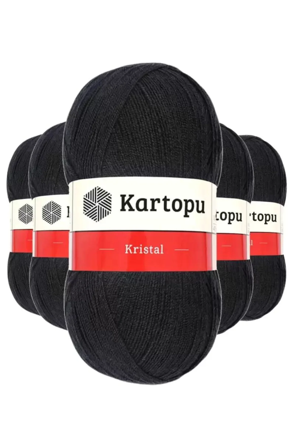 5 Adet Kristal Çift Katlı El Örgü Lif İpi Siyah K940 - kartopu mudanis - Just Cheap Store Görsel 2
