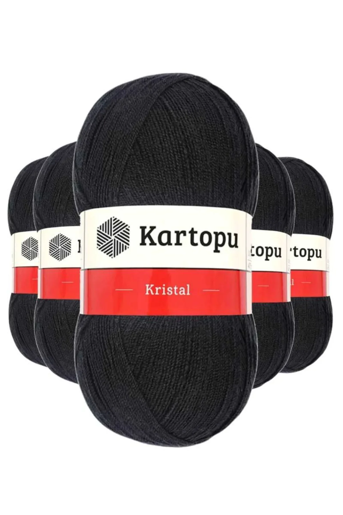 5 Adet Kristal Çift Katlı El Örgü Lif İpi Siyah K940 - kartopu mudanis - Just Cheap Store Görsel 3