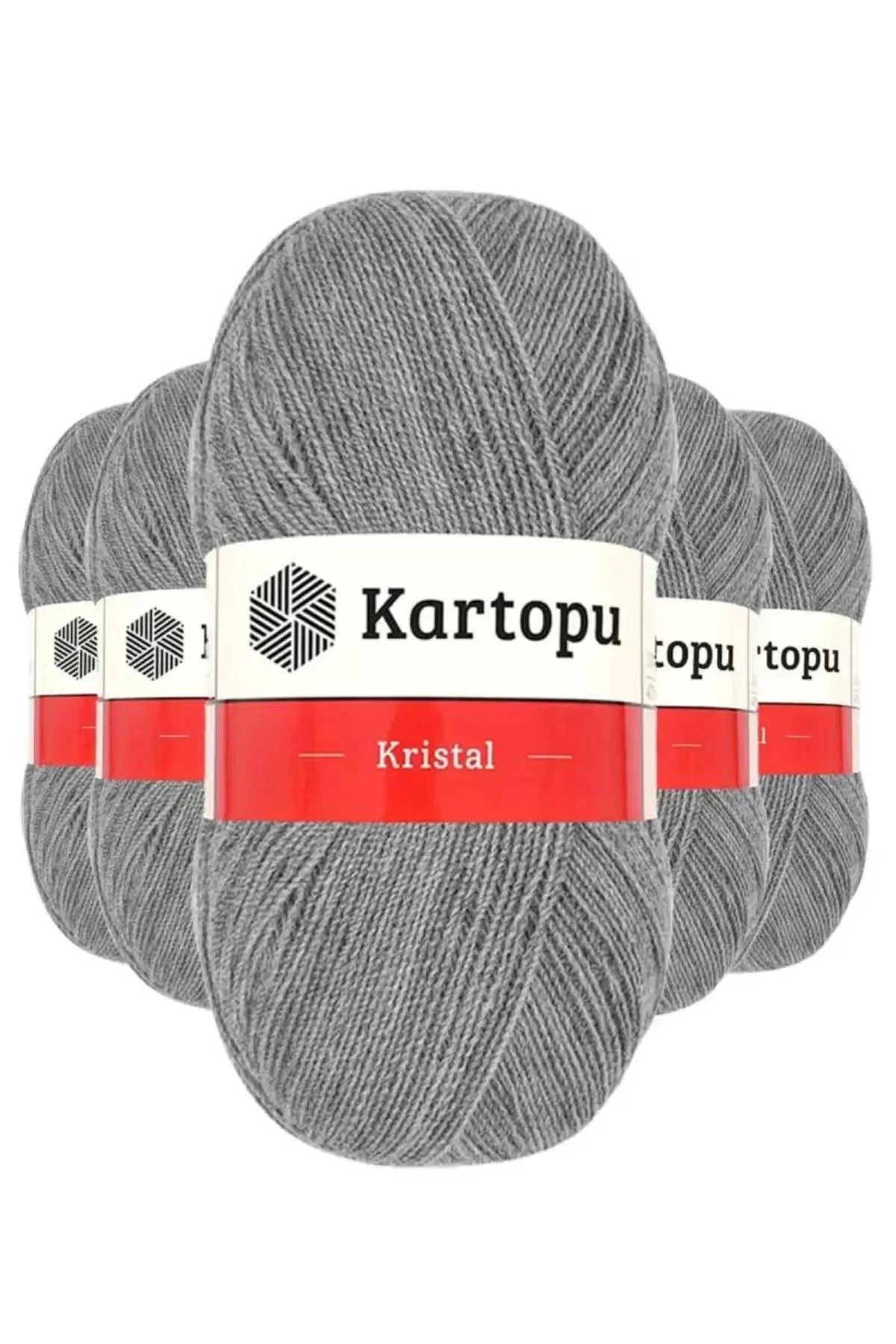 5 Adet Kristal Çift Katlı El Örgü Lif İpi Açık Gri K1001 - kartopu mudanis - Just Cheap Store Görsel 2