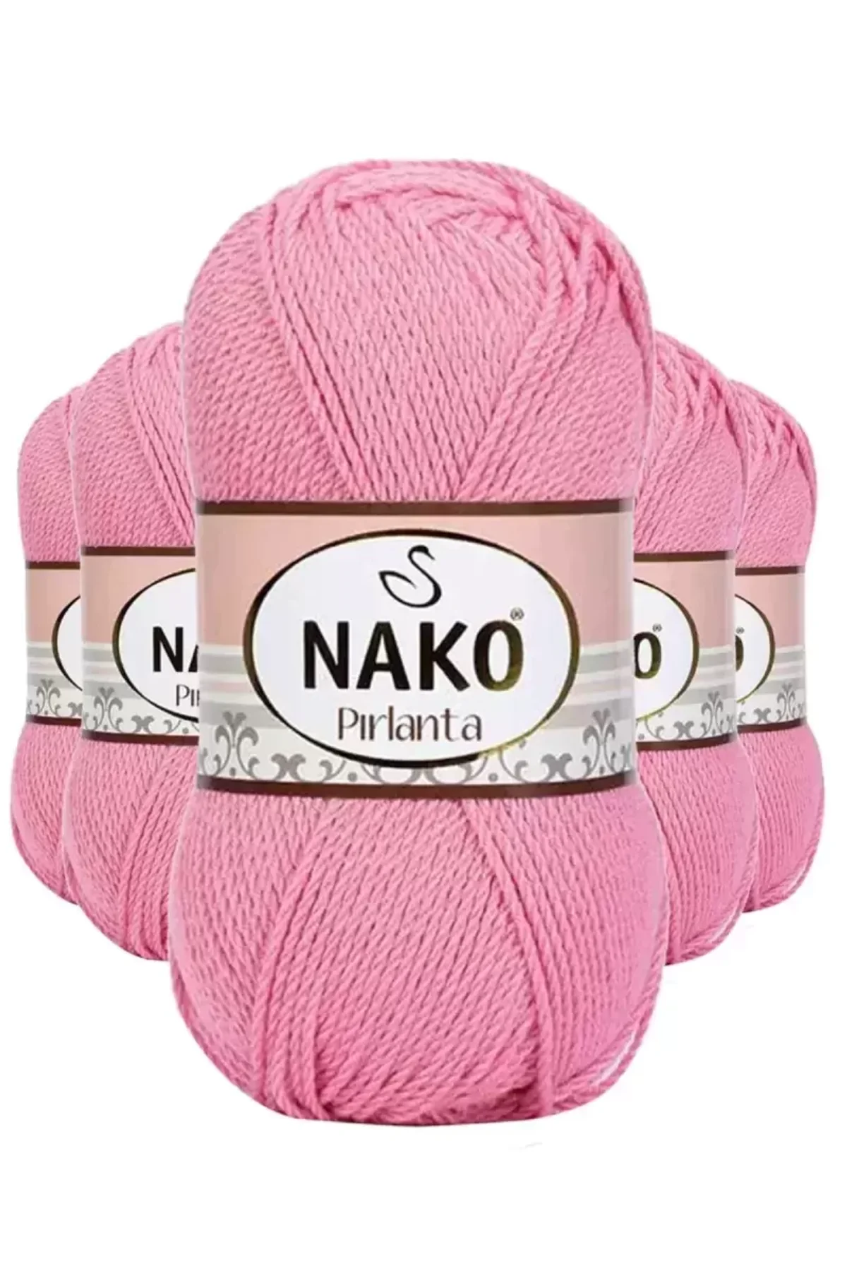 5 Adet Pırlanta Amigurumi El Örgü İpi Yünü Pembe 6740 - nako mudanis
