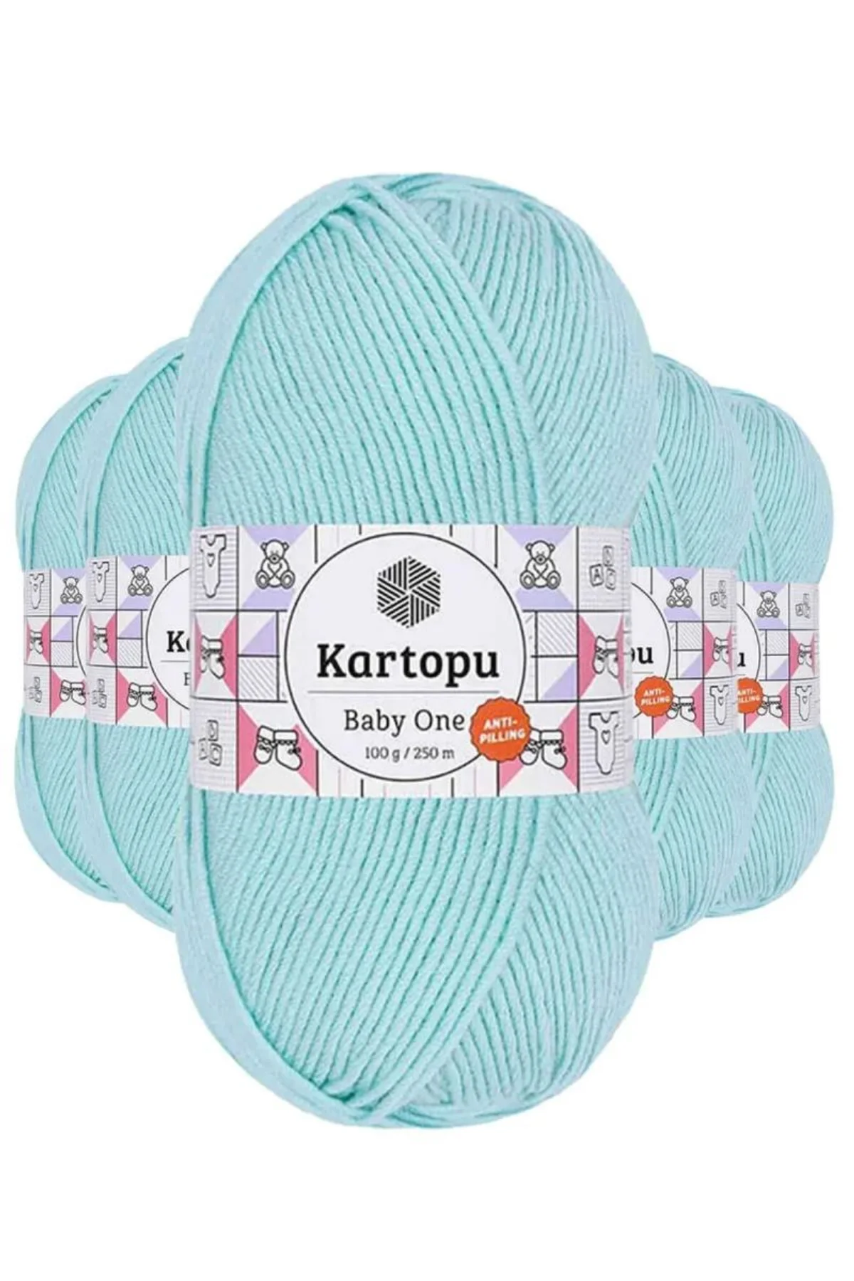 5 Adet Baby One Tüylenmeyen El Örgü İpi Yünü Bebe Mavi K578 - kartopu mudanis - Just Cheap Store Görsel 3
