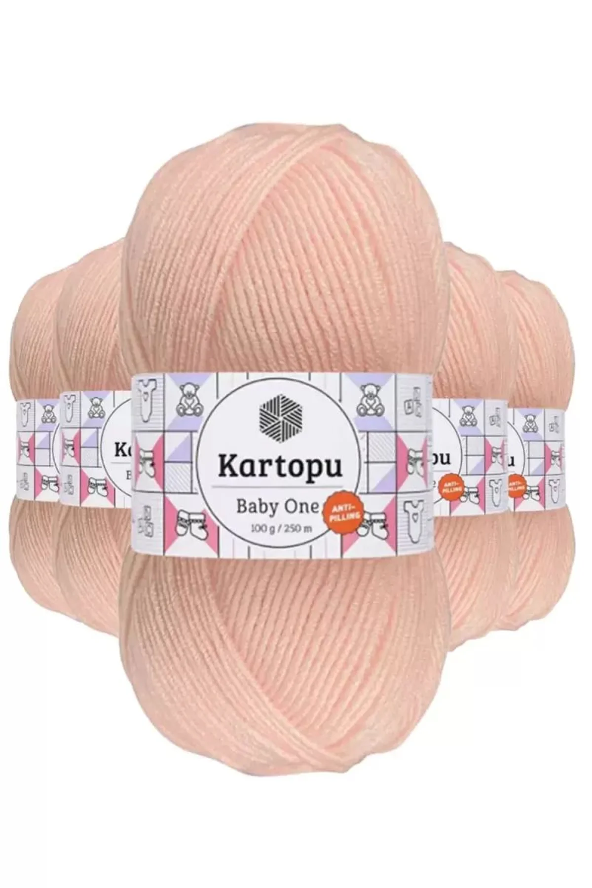 5 Adet Baby One Tüylenmeyen El Örgü İpi Yünü Pembe K699 - kartopu mudanis - Just Cheap Store Görsel 2