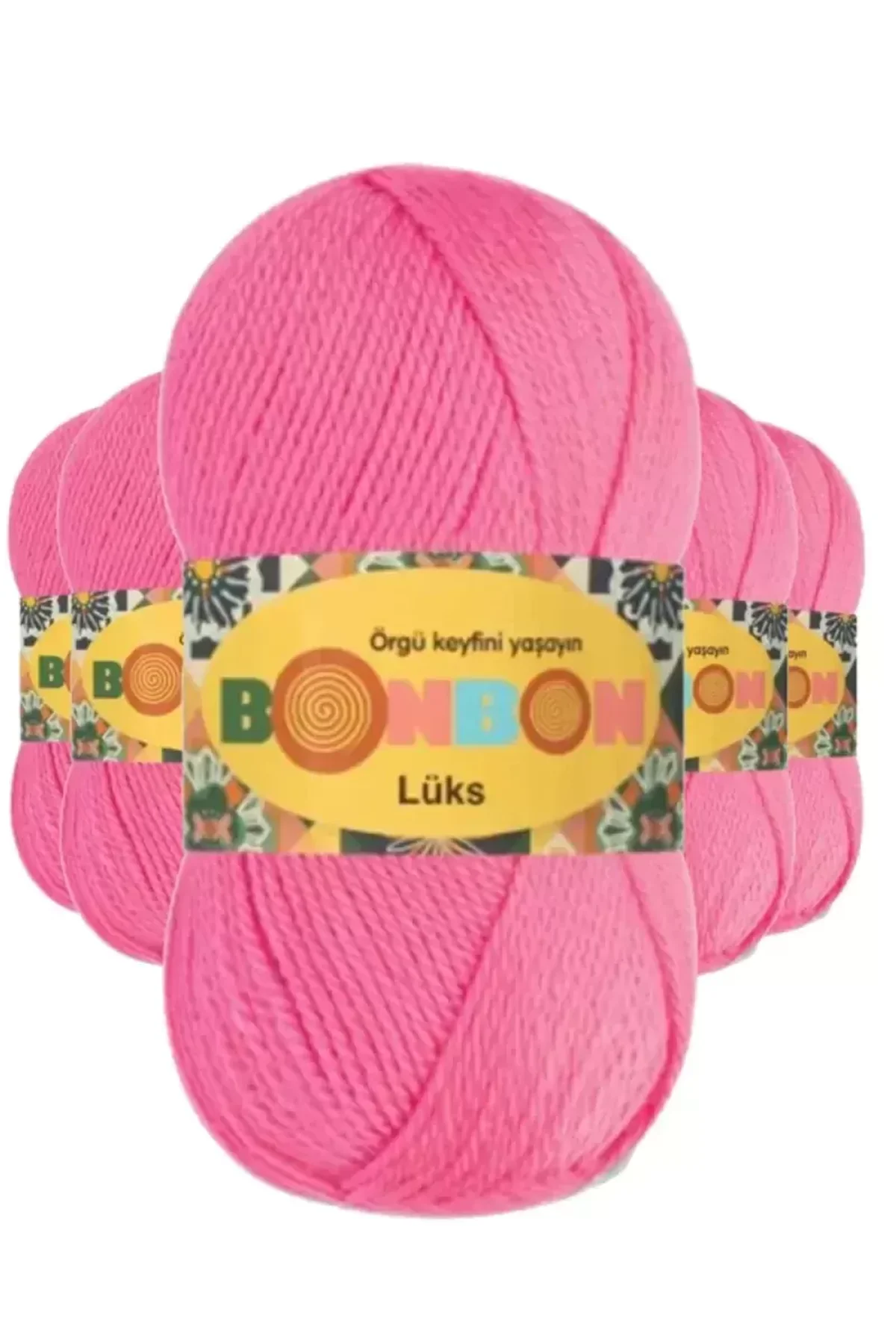 5 Adet Lüks Patik İpi Yünü Pembe 98230 - bonbon mudanis