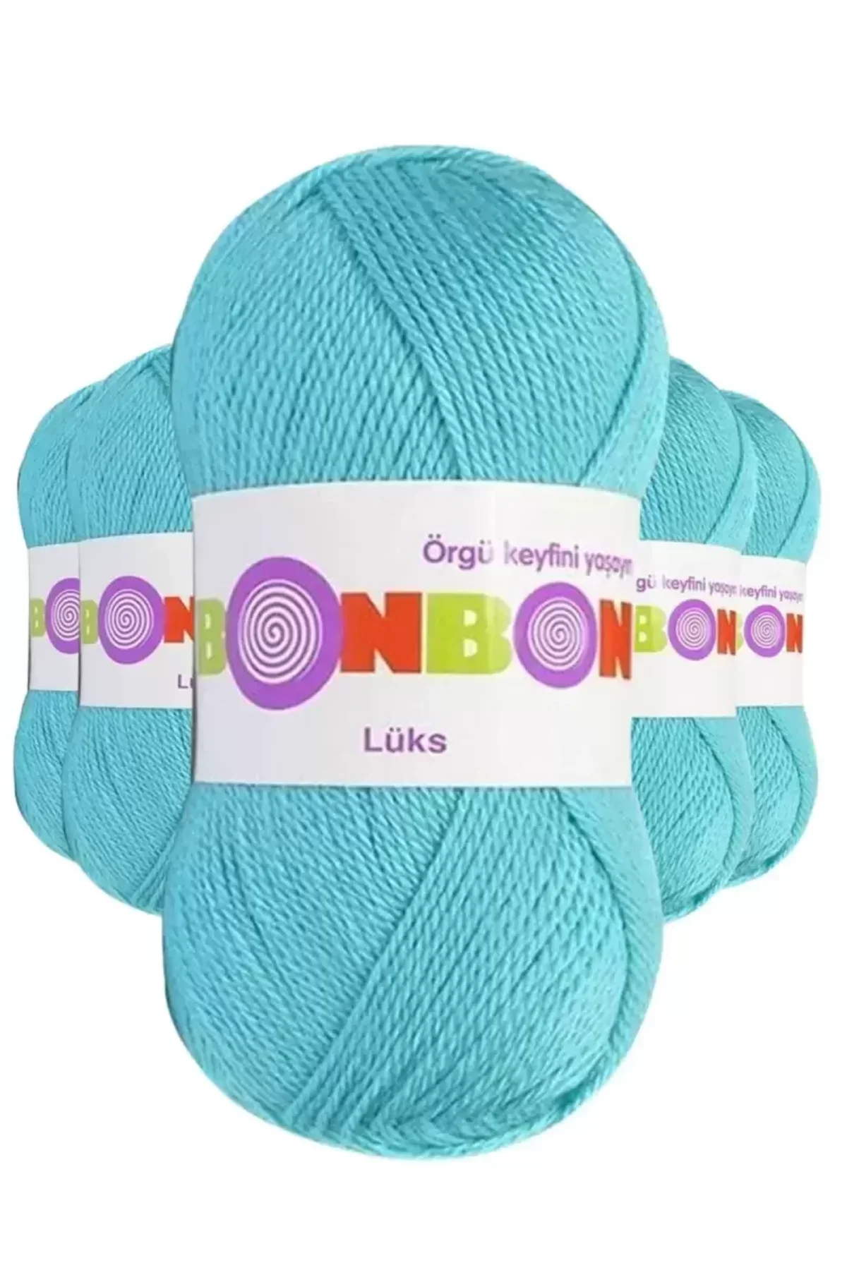 5 Adet Lüks Patik İpi Yünü Turkuaz 98238 - bonbon mudanis