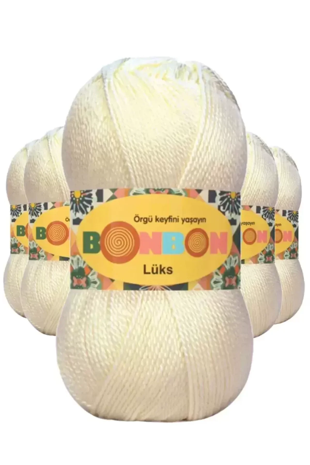 5 Adet Lüks Patik İpi Yünü Krem 98272 - bonbon mudanis