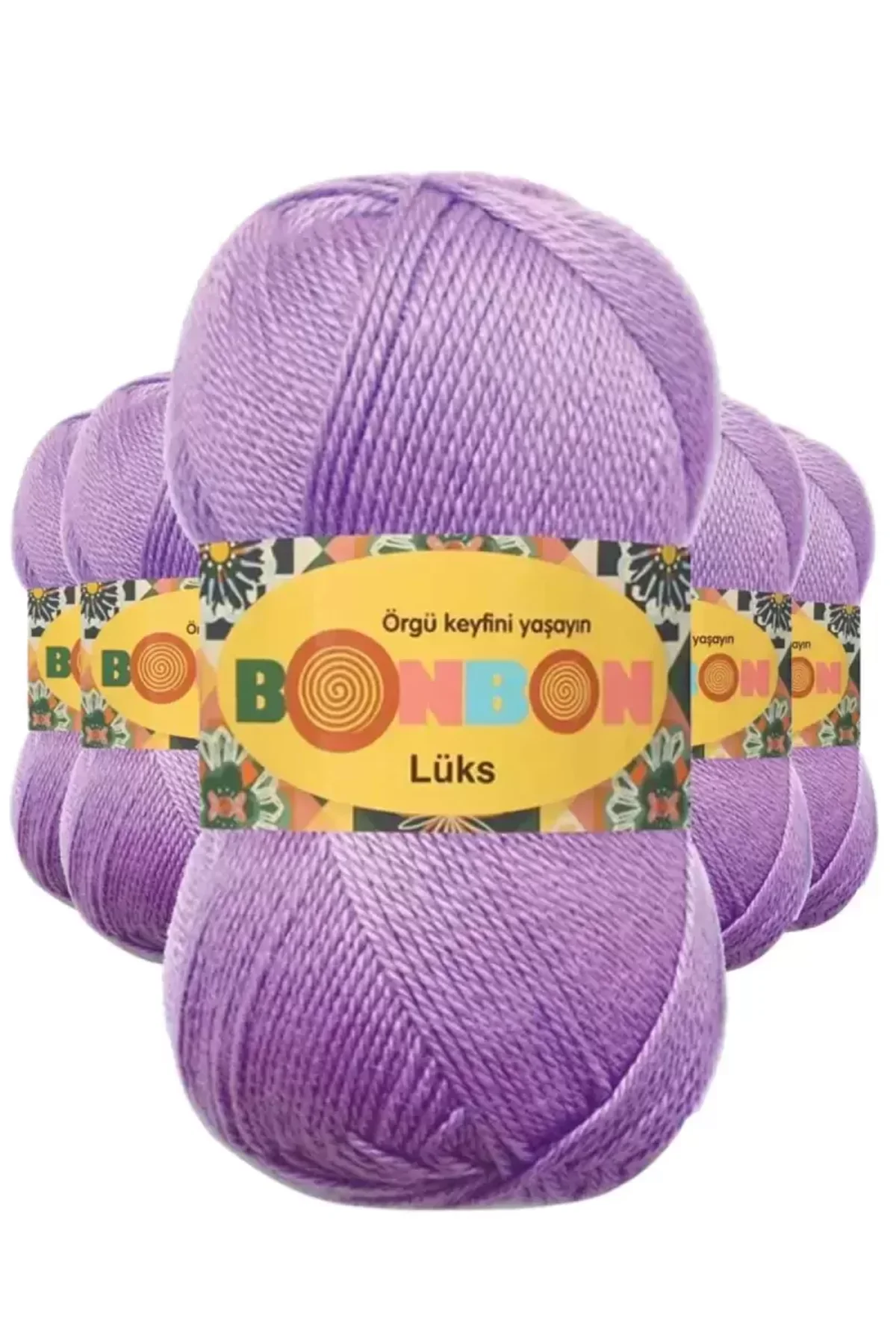 5 Adet Lüks Patik İpi Yünü Lila 98275 - bonbon mudanis