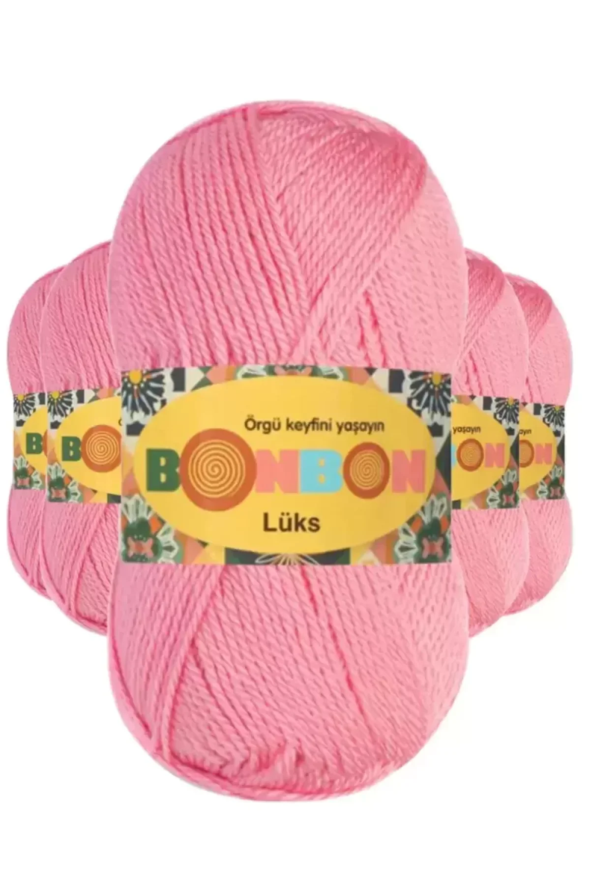 5 Adet Lüks Patik İpi Yünü Koyu Pembe 98298 - bonbon mudanis