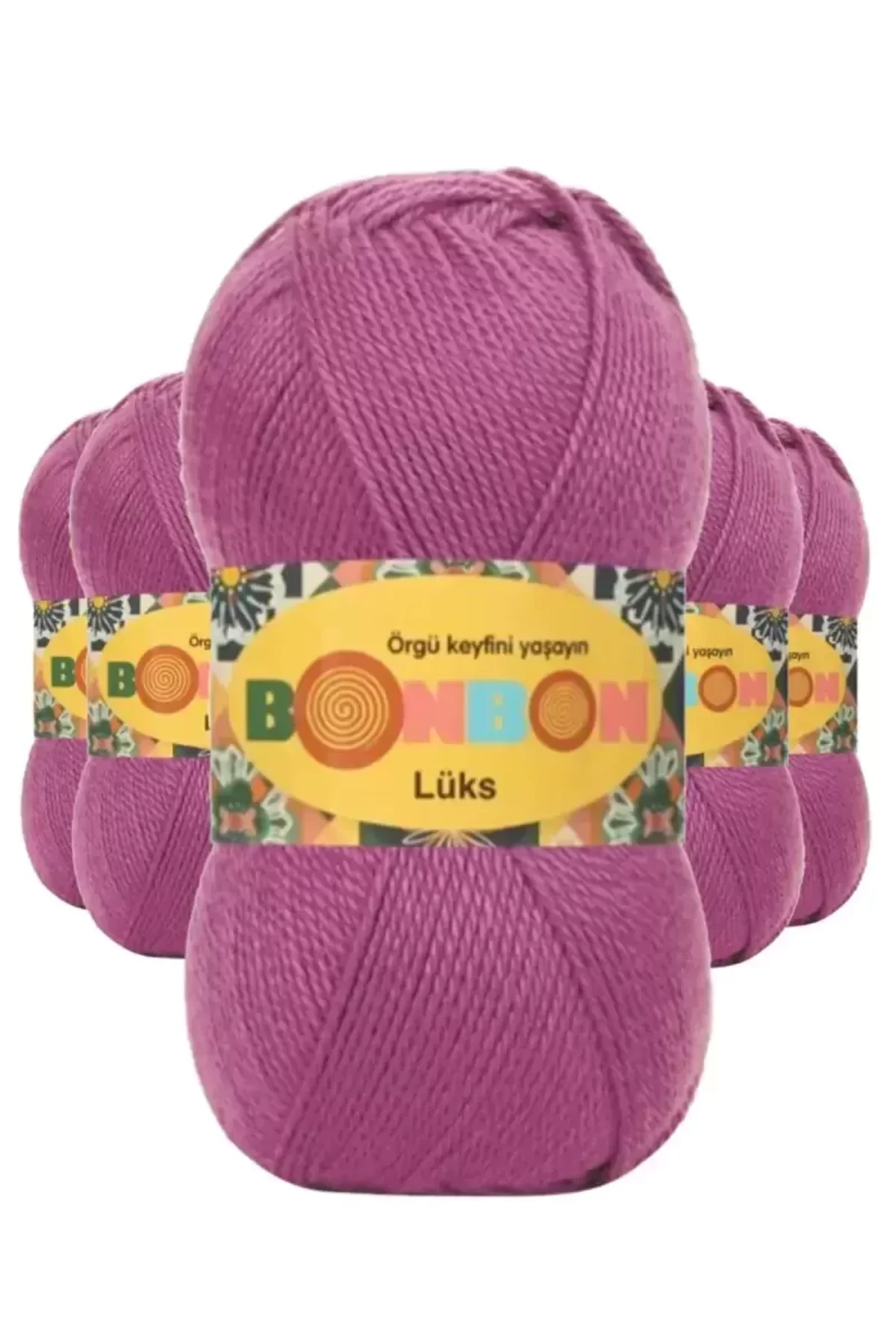 5 Adet Lüks Patik İpi Yünü Mor 98402 - bonbon mudanis