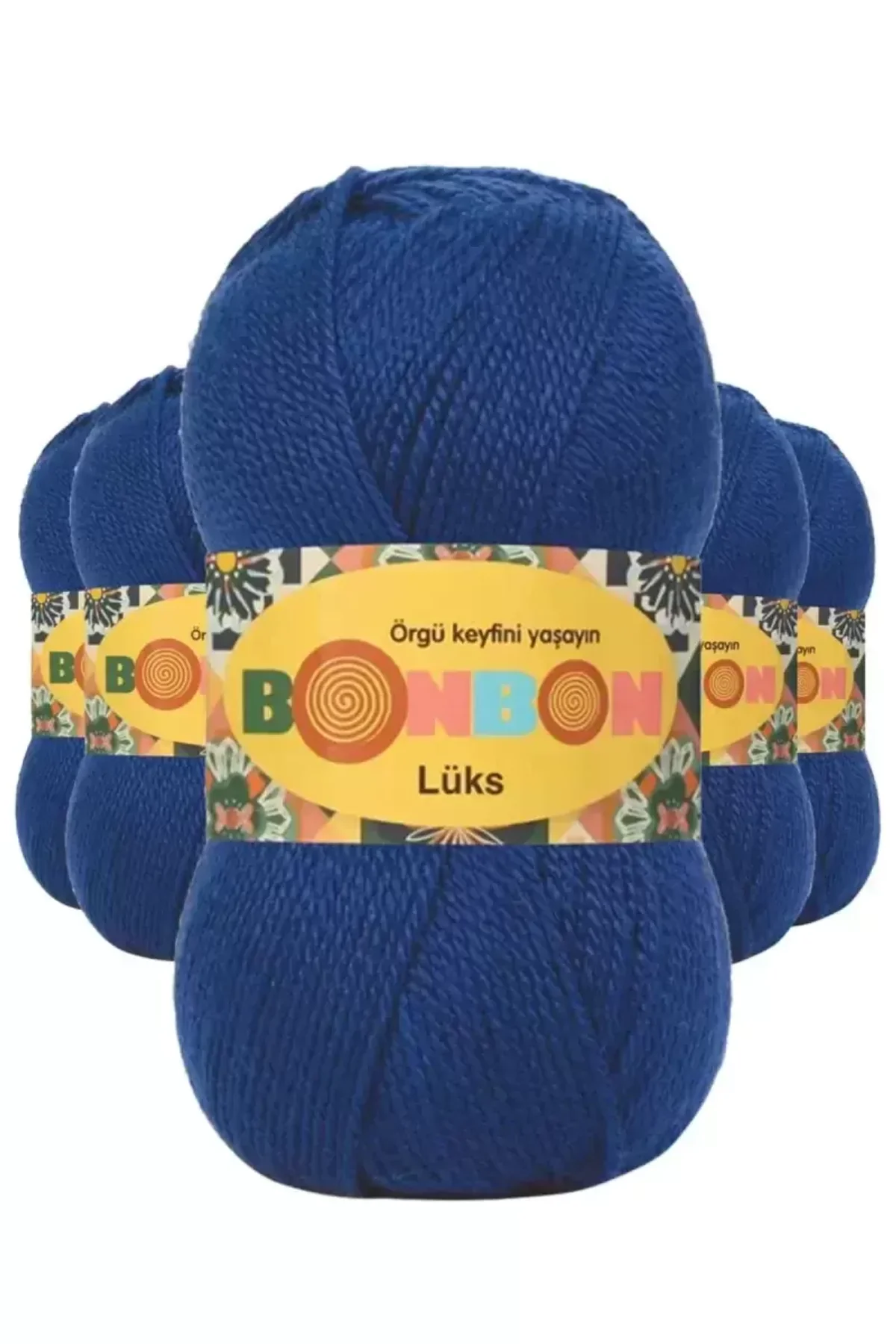5 Adet Lüks Patik İpi Yünü Saks Mavi 98488 - bonbon mudanis