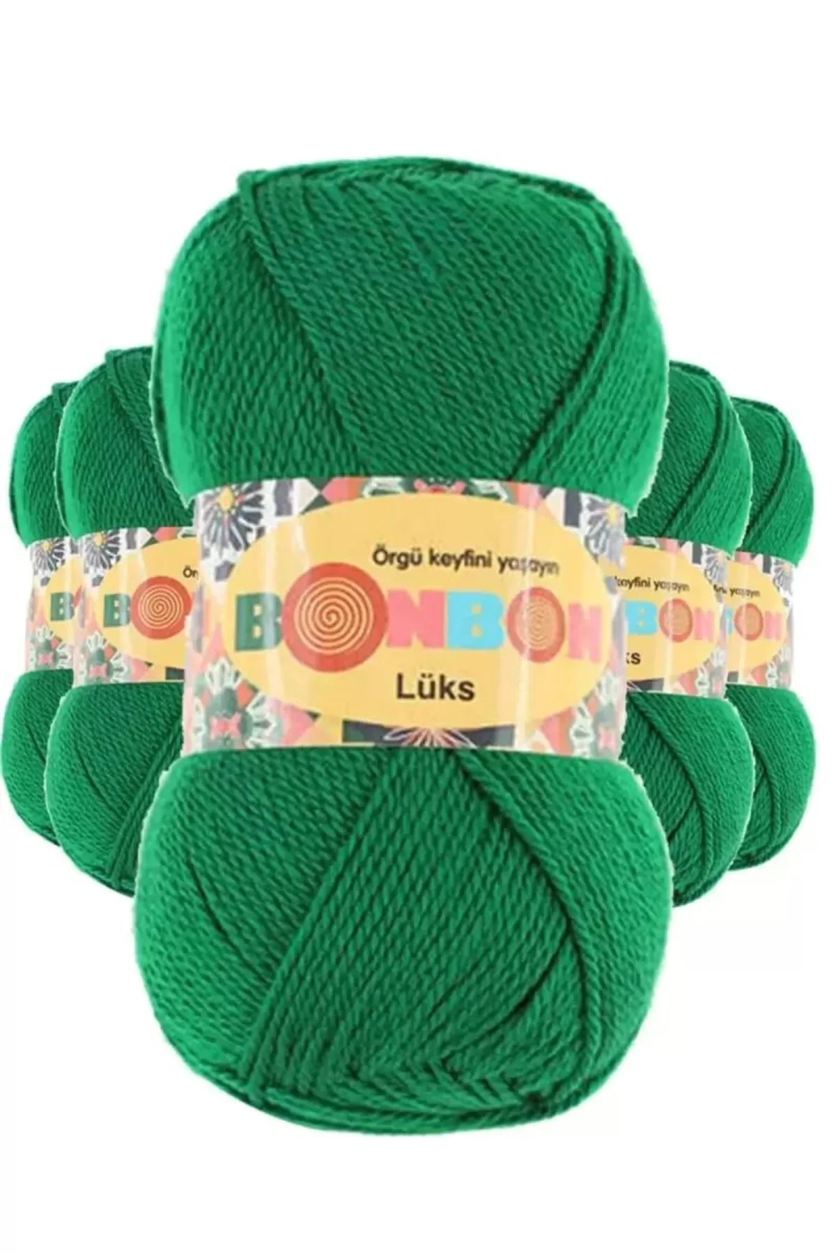 5 Adet Lüks Patik İpi Yünü Canlı Yeşil 98596 - bonbon mudanis - Just Cheap Store Görsel 2
