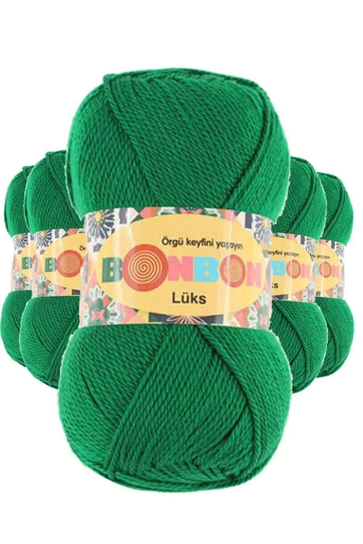 5 Adet Lüks Patik İpi Yünü Canlı Yeşil 98596 - bonbon mudanis - Just Cheap Store Görsel 3