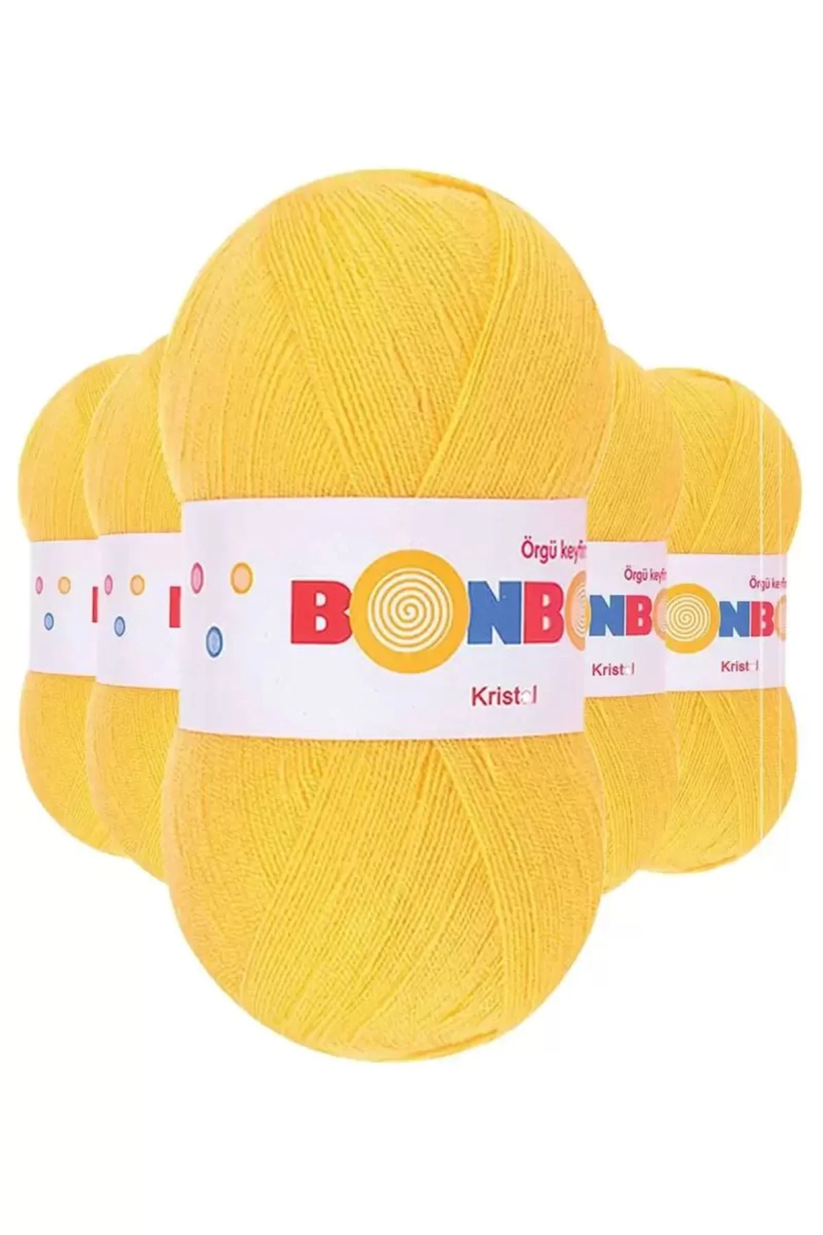 5 Adet Kristal El Örgü Lif İpi Sarı 98217 - bonbon mudanis - Just Cheap Store Görsel 2