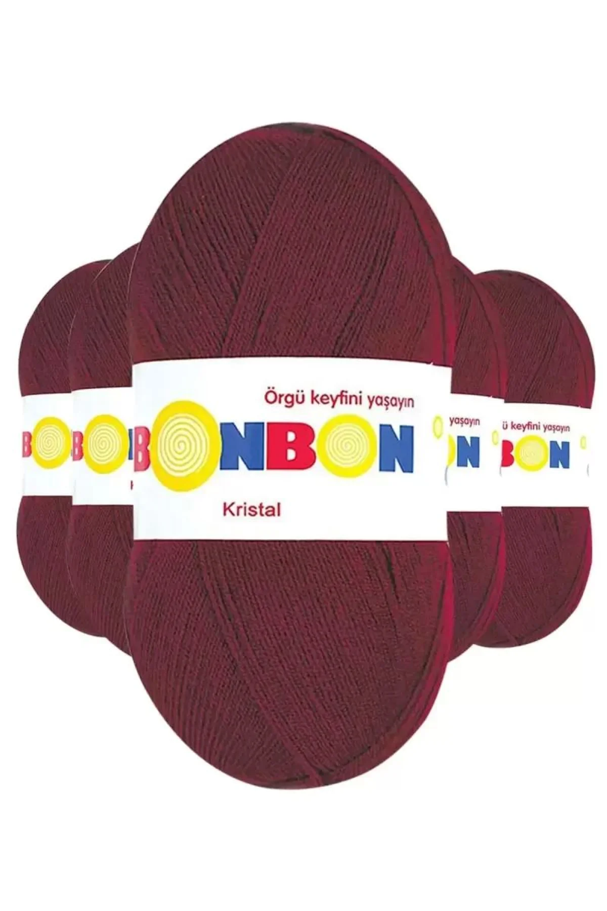 5 Adet Kristal El Örgü Lif İpi Bordo 98220 - bonbon mudanis - Just Cheap Store Görsel 2
