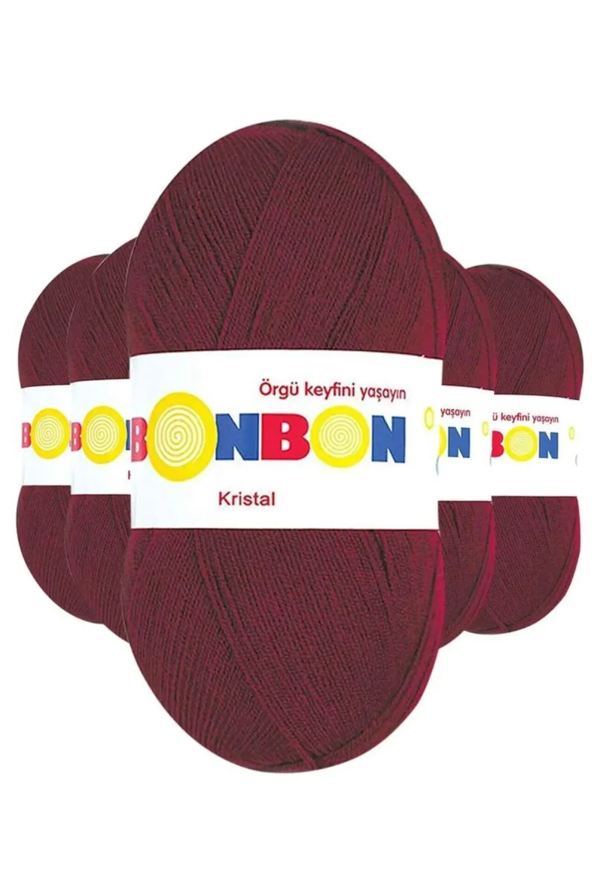 5 Adet Kristal El Örgü Lif İpi Bordo 98220 - bonbon mudanis - Just Cheap Store Görsel 3