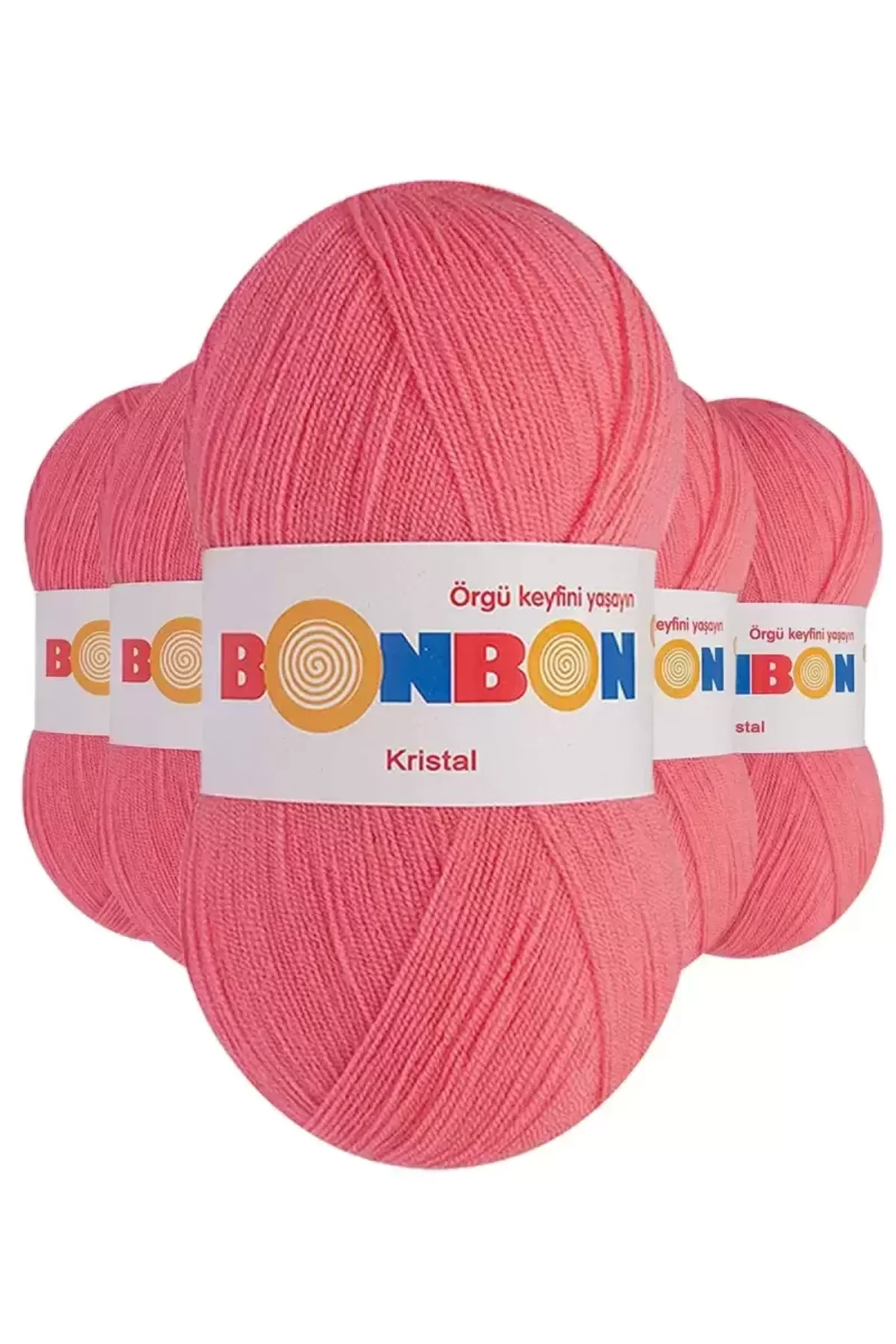 5 Adet Kristal El Örgü Lif İpi Pembe 98230 - bonbon mudanis