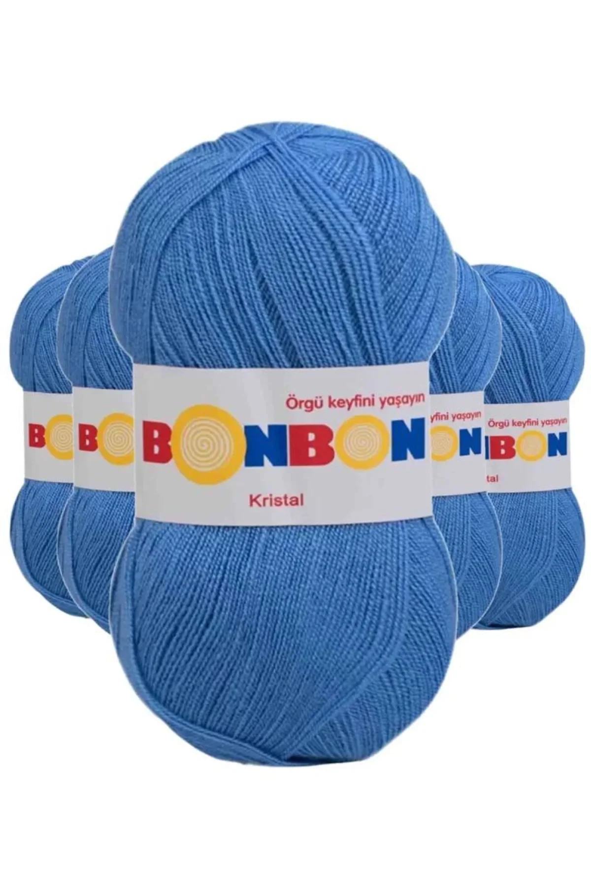 5 Adet Kristal El Örgü Lif İpi Açık Mavi 98236 - bonbon mudanis - Just Cheap Store Görsel 3