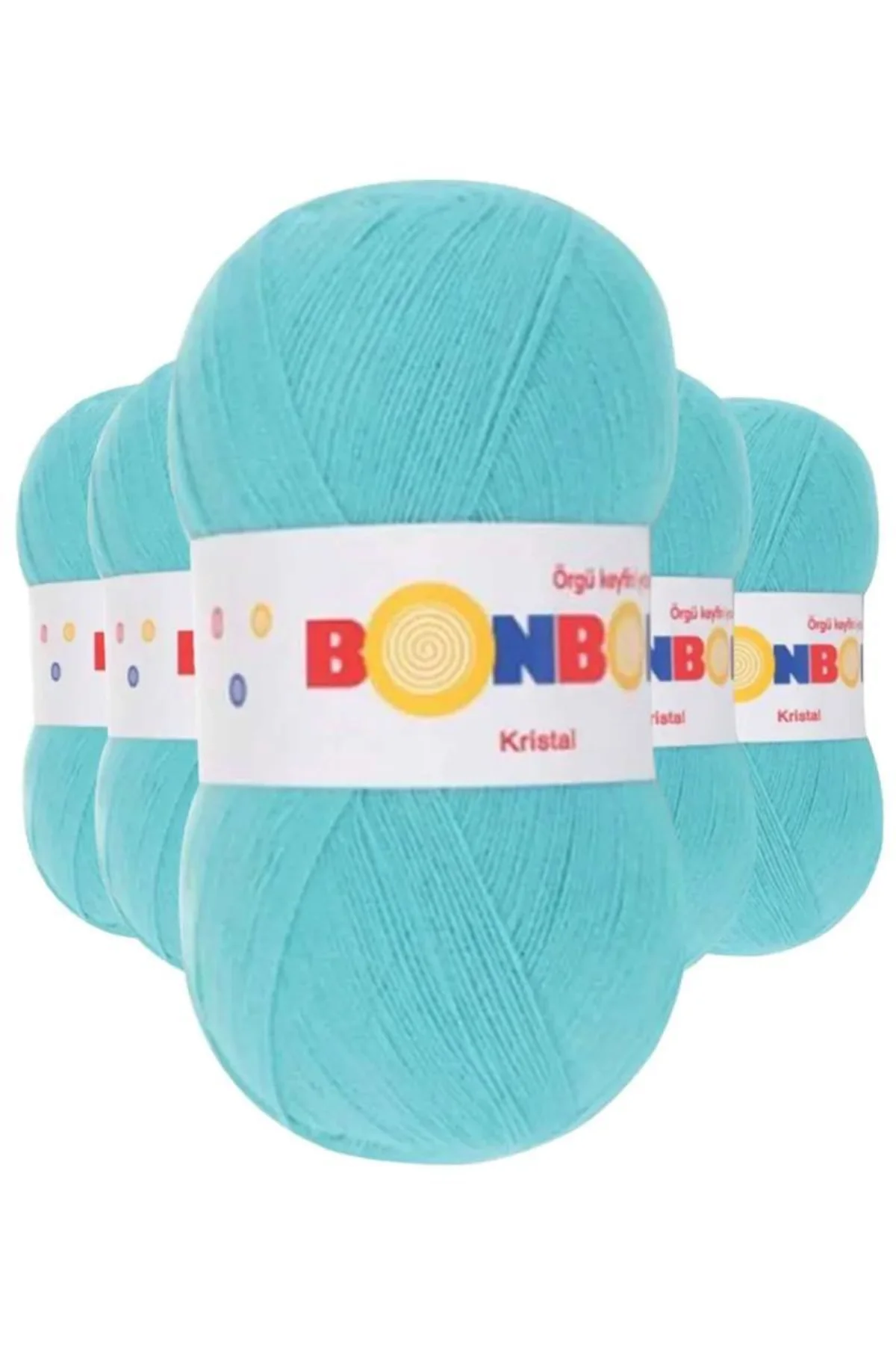 5 Adet Kristal El Örgü Lif İpi Turkuaz 98238 - bonbon mudanis - Just Cheap Store Görsel 3