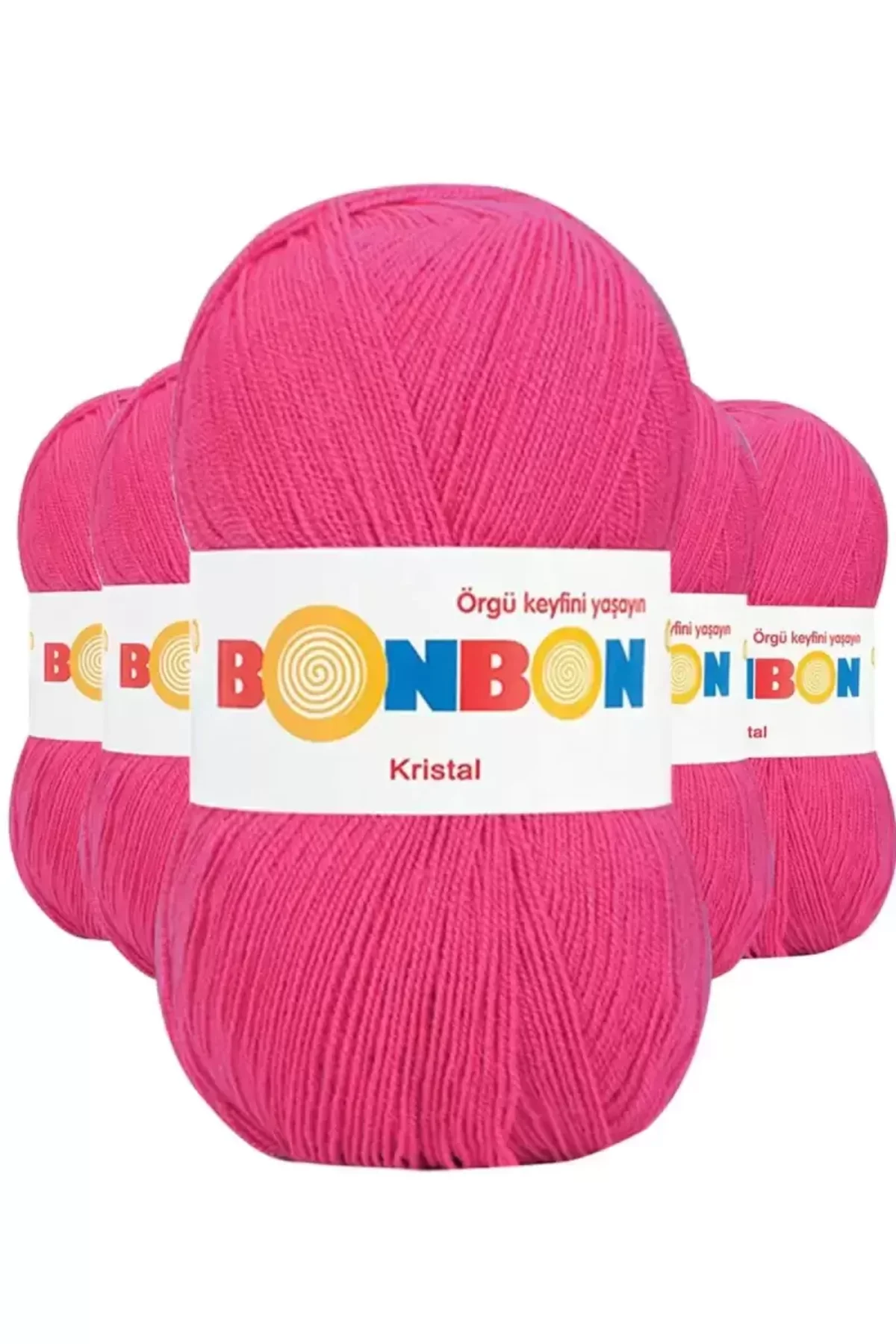 5 Adet Kristal El Örgü Lif İpi Koyu Pembe 98403 - bonbon mudanis