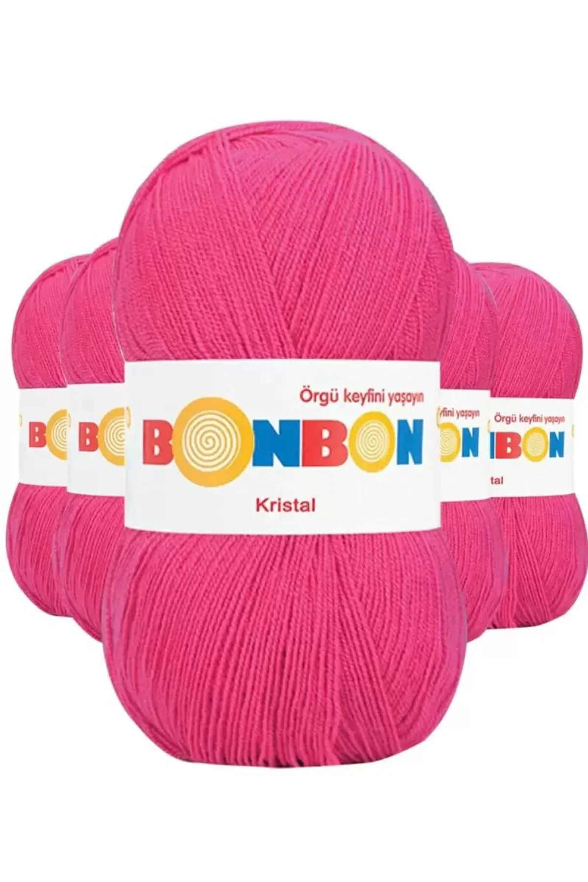 5 Adet Kristal El Örgü Lif İpi Koyu Pembe 98403 - bonbon mudanis - Just Cheap Store Görsel 2