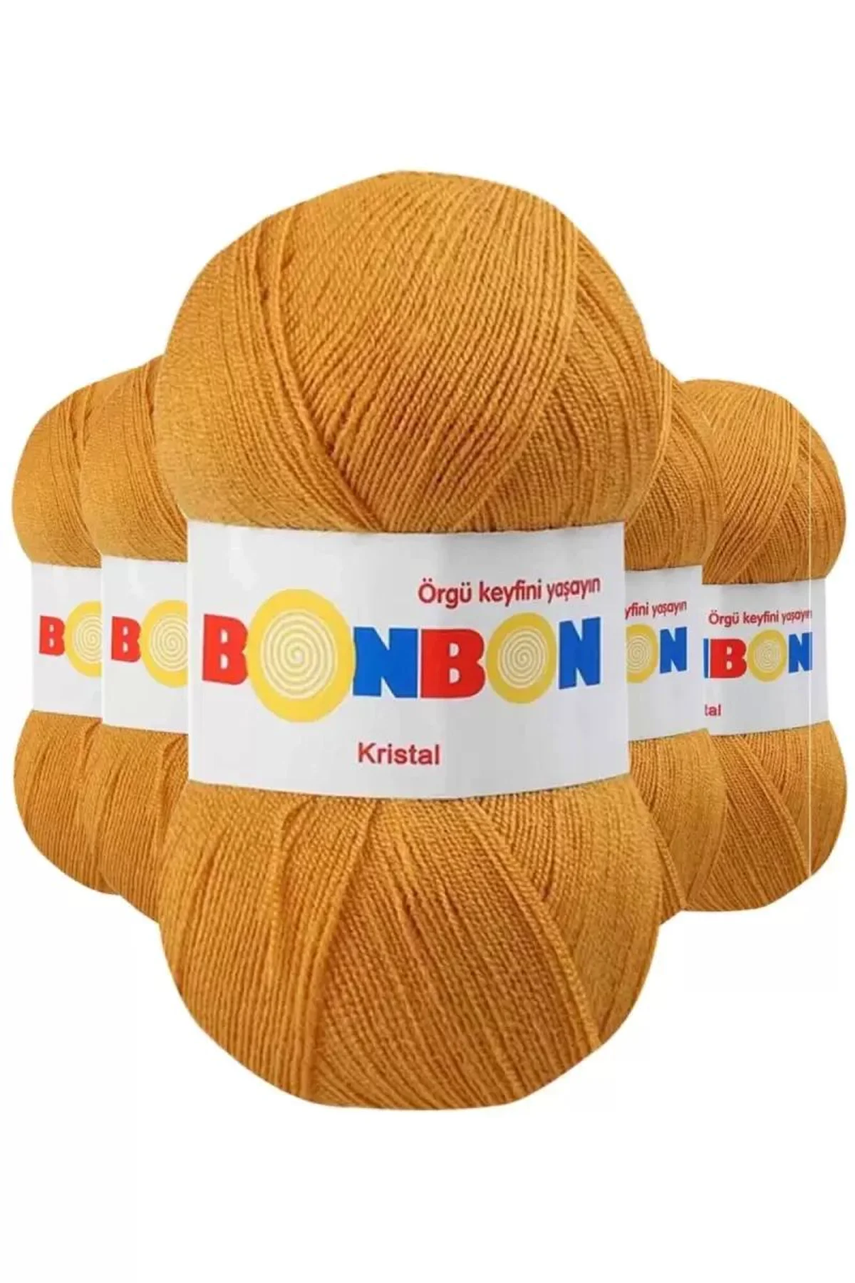 5 Adet Kristal El Örgü Lif İpi Hardal 98415 - bonbon mudanis - Just Cheap Store Görsel 2