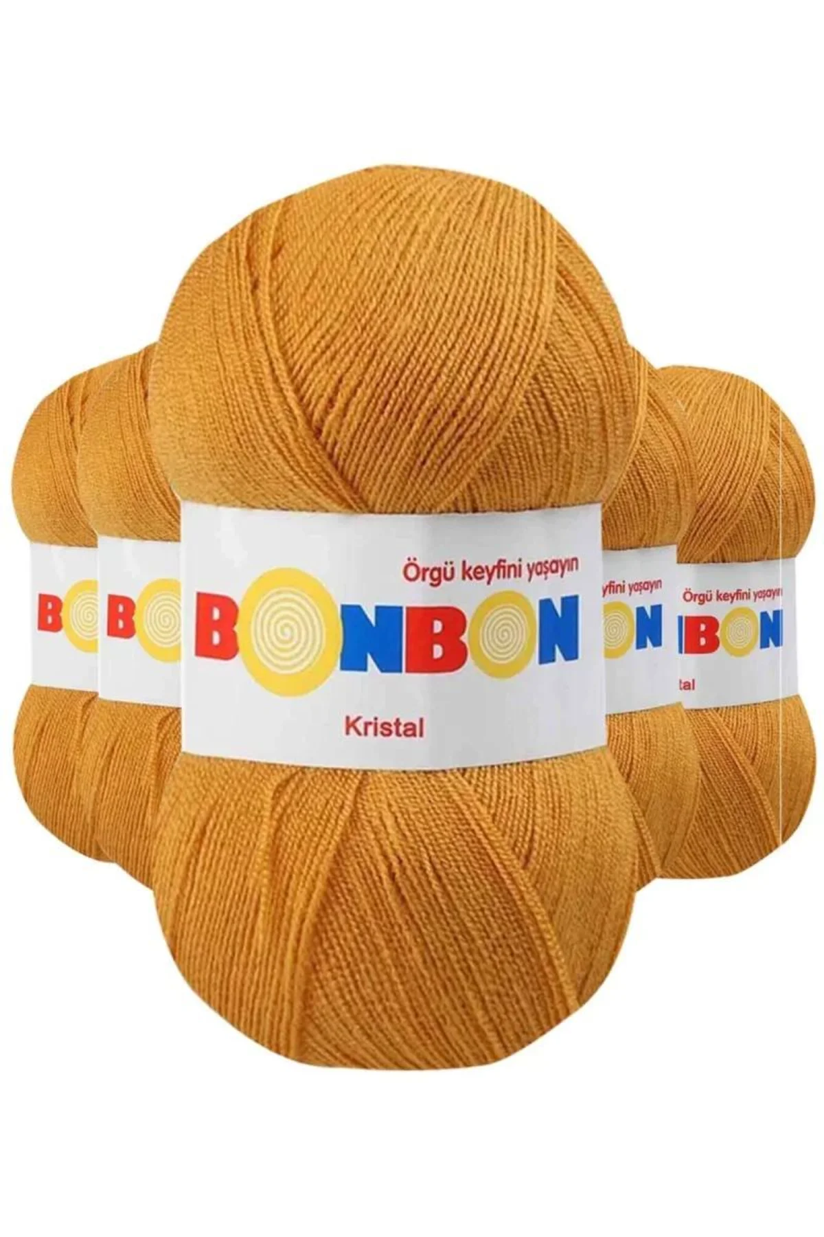 5 Adet Kristal El Örgü Lif İpi Hardal 98415 - bonbon mudanis - Just Cheap Store Görsel 3
