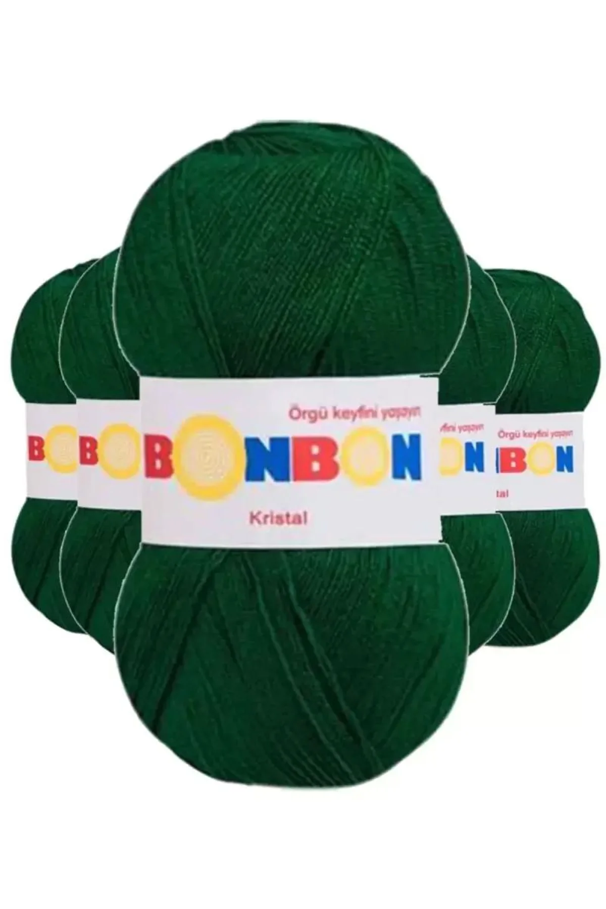 5 Adet Kristal El Örgü Lif İpi Koyu Yeşil 98596 - bonbon mudanis - Just Cheap Store Görsel 2